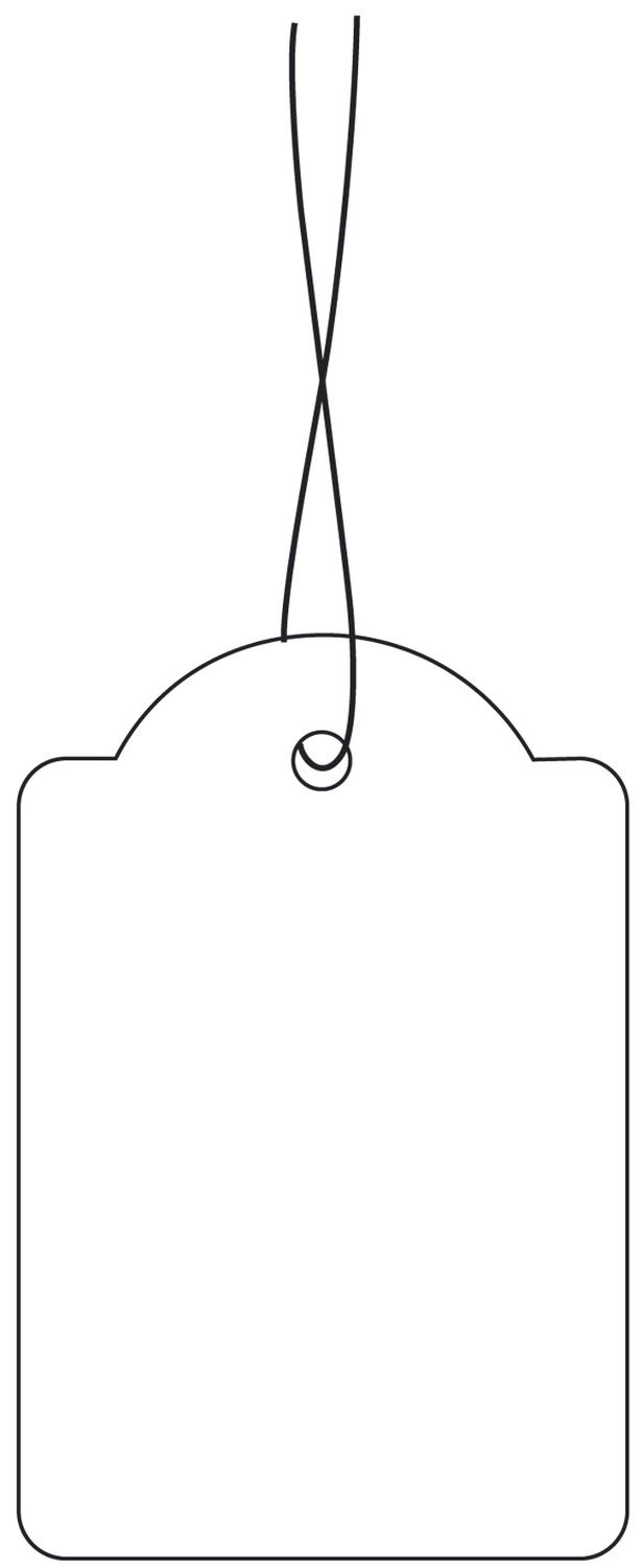 6948 Hängeetiketten - 32x50 mm, mit weißem Faden, 1000 Stück 6948 Hängeetiketten - 32x50 mm, mit weißem Faden, 1000 Stück