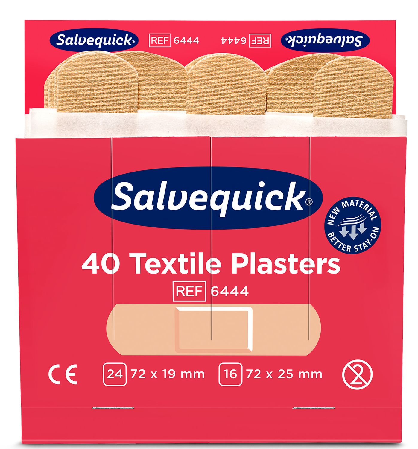 Pflaster-Strips Cederroth Salvequick 6444, 6x 40 Stück, elastische Textilpflaster