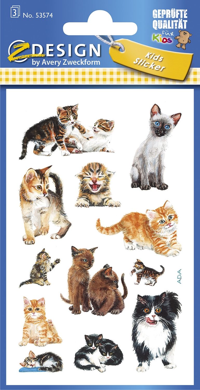 Z-Design 53574, Kinder Sticker, Katzenbabies, 3 Bogen/36 Sticker Z-Design 53574, Kinder Sticker, Katzenbabies, 3 Bogen/36 Sticker