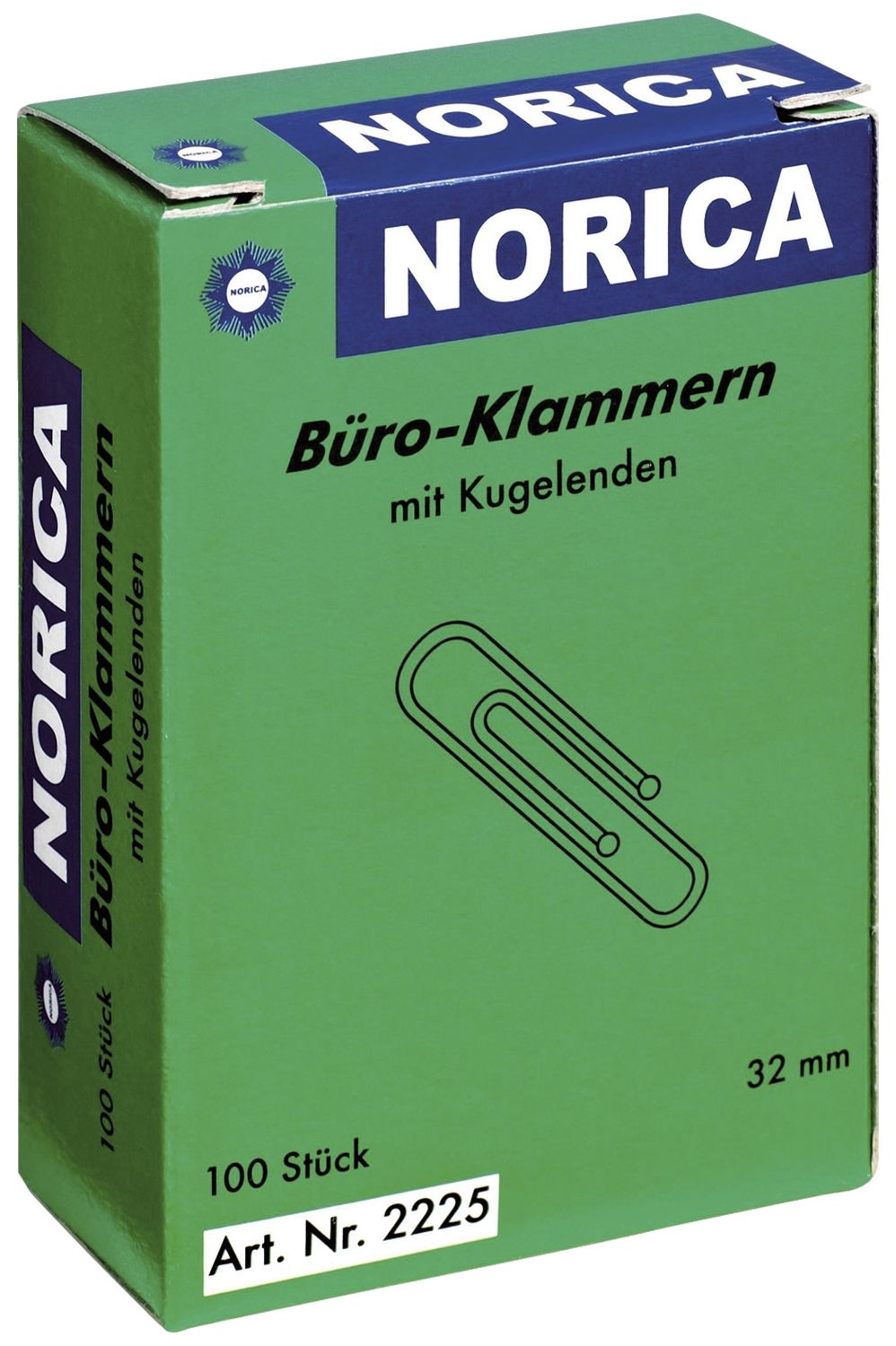 Büroklammern mit Kugelenden - 32 mm glatt, verzinkt, 100 Stück Büroklammern mit Kugelenden - 32 mm glatt, verzinkt, 100 Stück