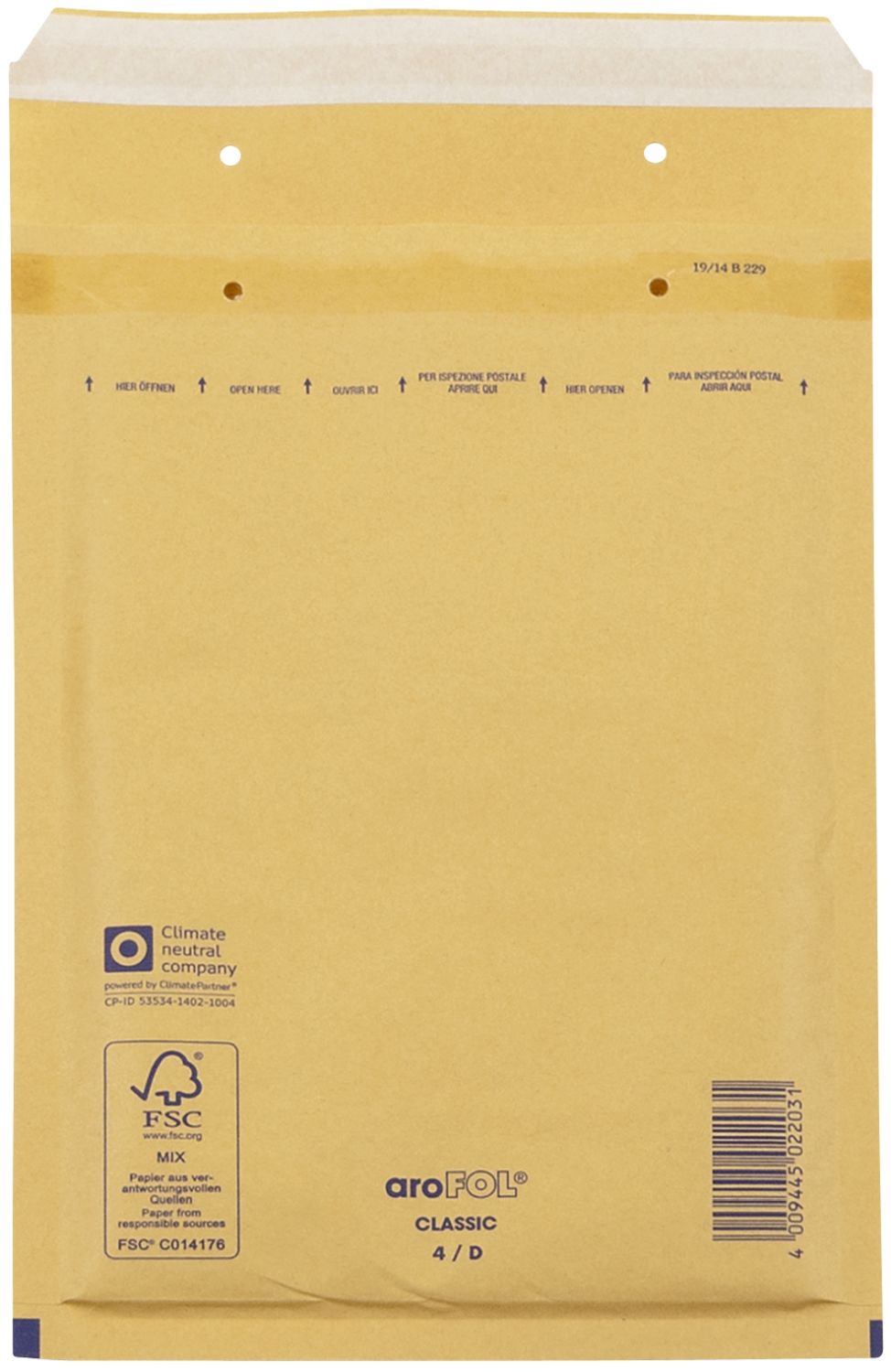 Luftpolstertaschen Nr. 4, 180x265 mm, goldgelb/braun, 100 Stück Luftpolstertaschen Nr. 4, 180x265 mm, goldgelb/braun, 100 Stück