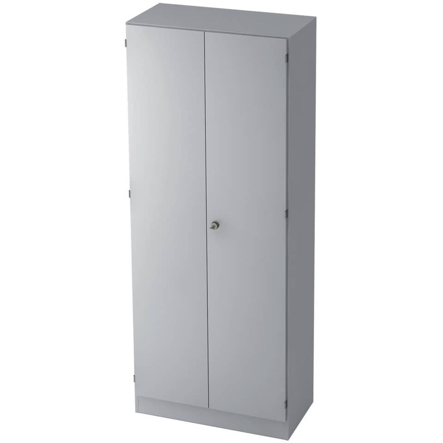 Garderobenschrank - 80 x 200,4 x 42 cm, Konstruktionsboden/Kleiderstange/Sockelblende, Grau/Grau