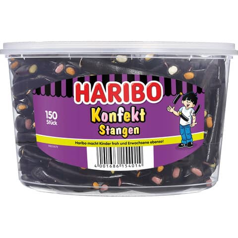Lakritze Haribo Konfektstangen 4161754, 150 Stück, 1.200 g