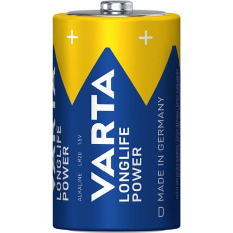 Batterien Varta Longlife Power D 4920, Mono, R20, LR20, 1,5 V, 2 Stück