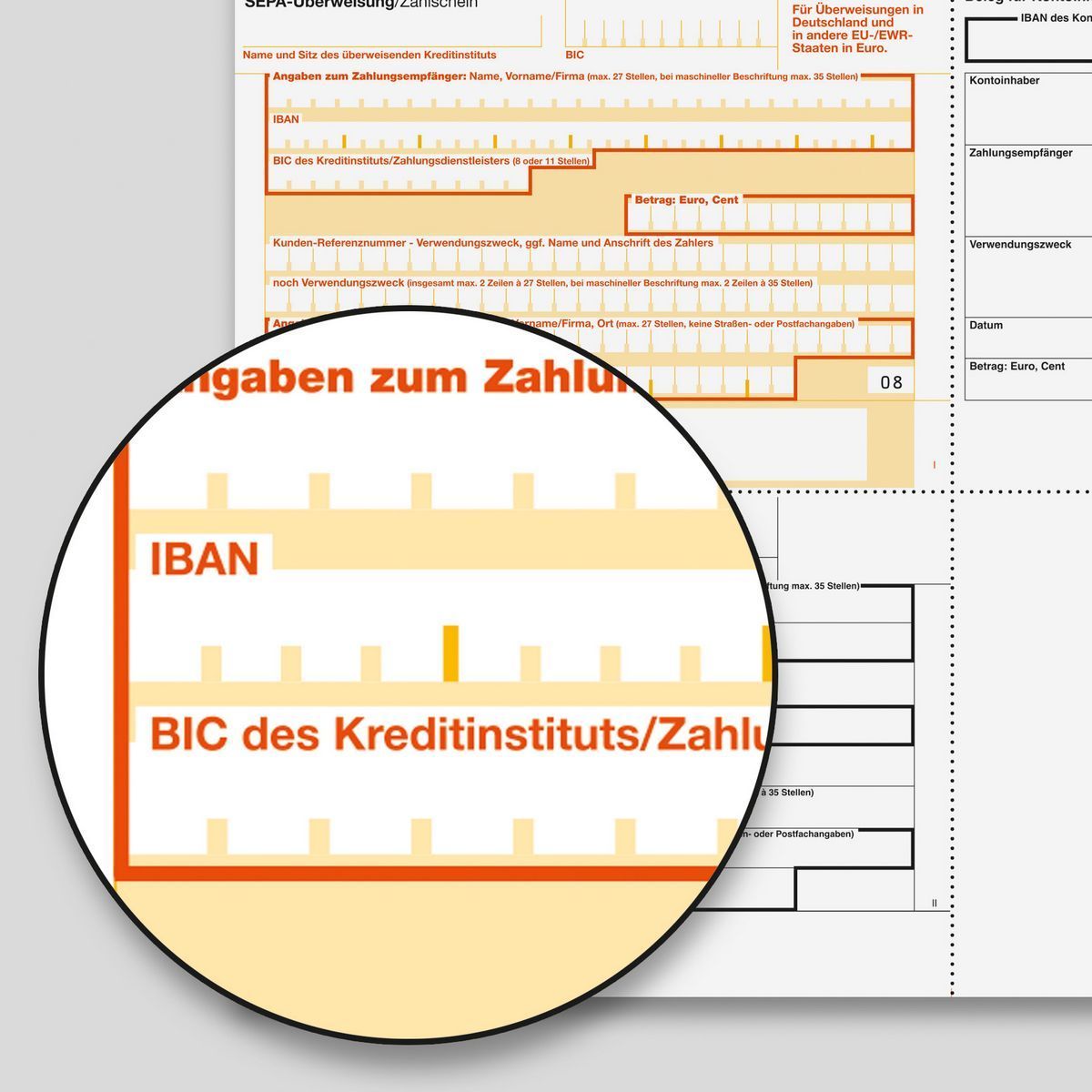 PC-SEPA-Überweisung, Gültig für alle Banken und Sparkassen, 100 Stück PC-SEPA-Überweisung, Gültig für alle Banken und Sparkassen, 100 Stück
