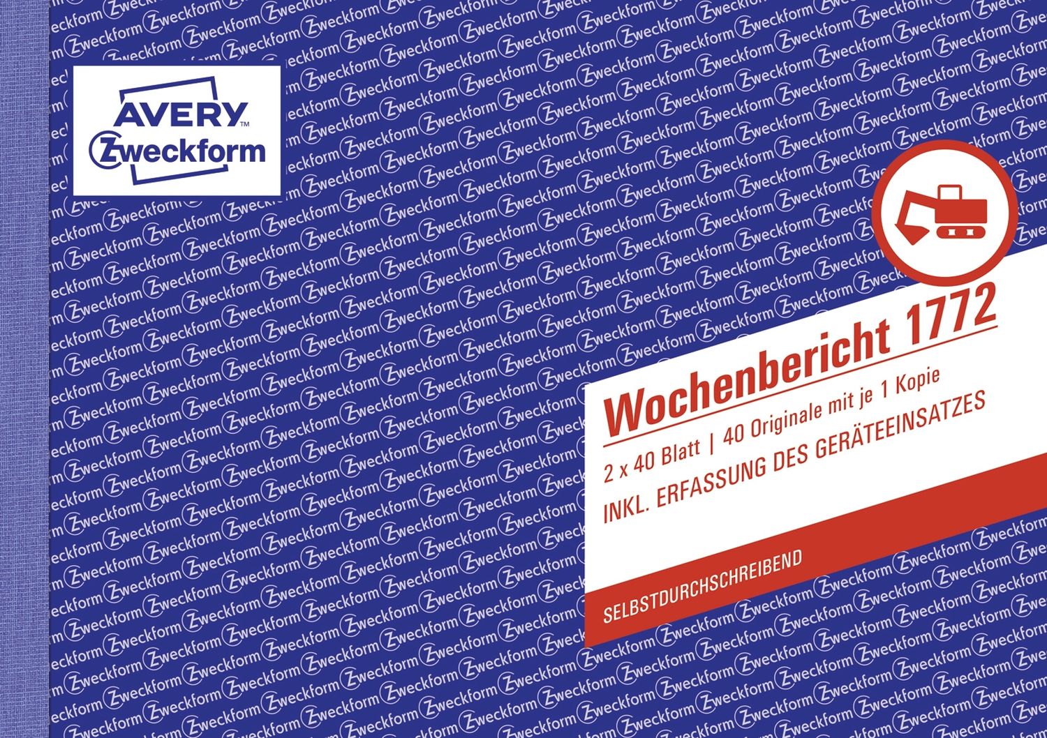1772 Wochenbericht, DIN A5 quer, selbstdurchschreibend, 2 x 40 Blatt, weiß, gelb 1772 Wochenbericht, DIN A5 quer, selbstdurchschreibend, 2 x 40 Blatt, weiß, gelb