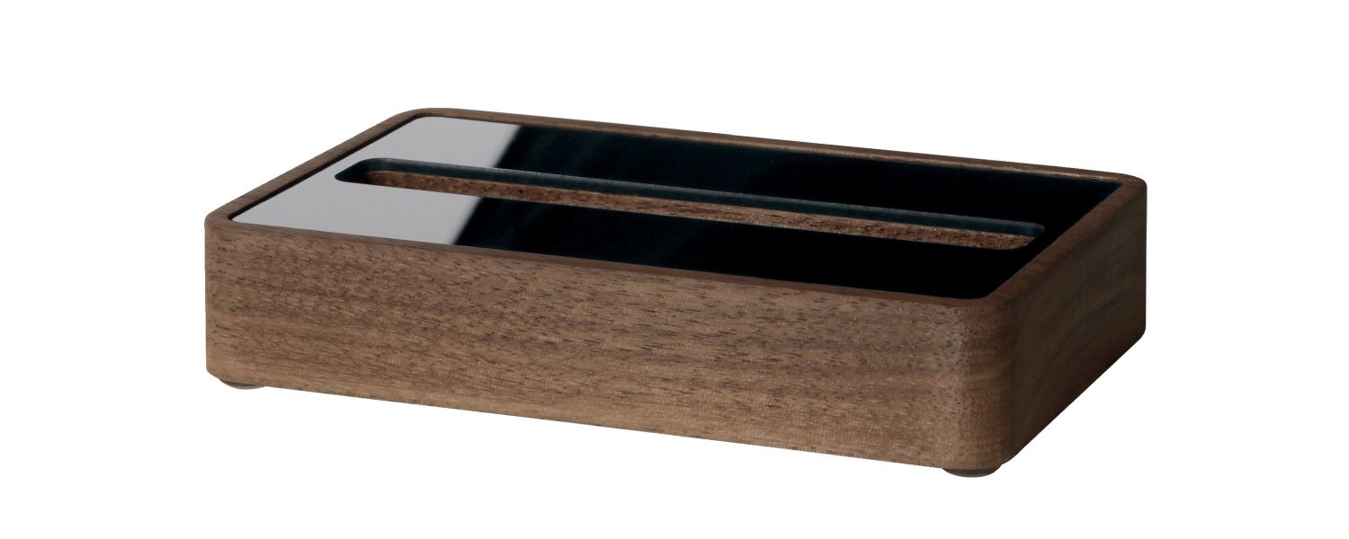 Visitenkarten-Aufsteller - Walnuss Holz/Acryl, 30 Karten max. 90 x 60 mm Visitenkarten-Aufsteller - Walnuss Holz/Acryl, 30 Karten max. 90 x 60 mm