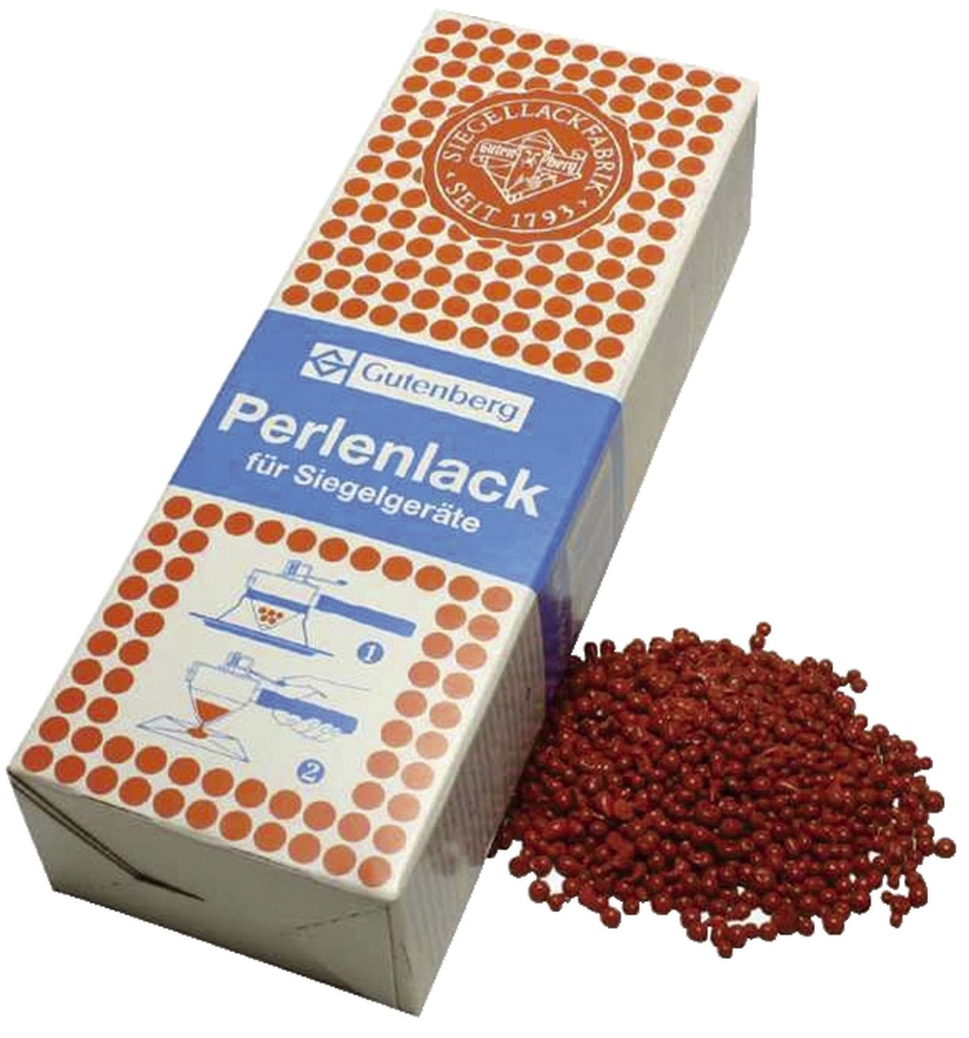 Perllack 500 g, zinnoberrot für Elektro-Schnellsiegler Perllack 500 g, zinnoberrot für Elektro-Schnellsiegler