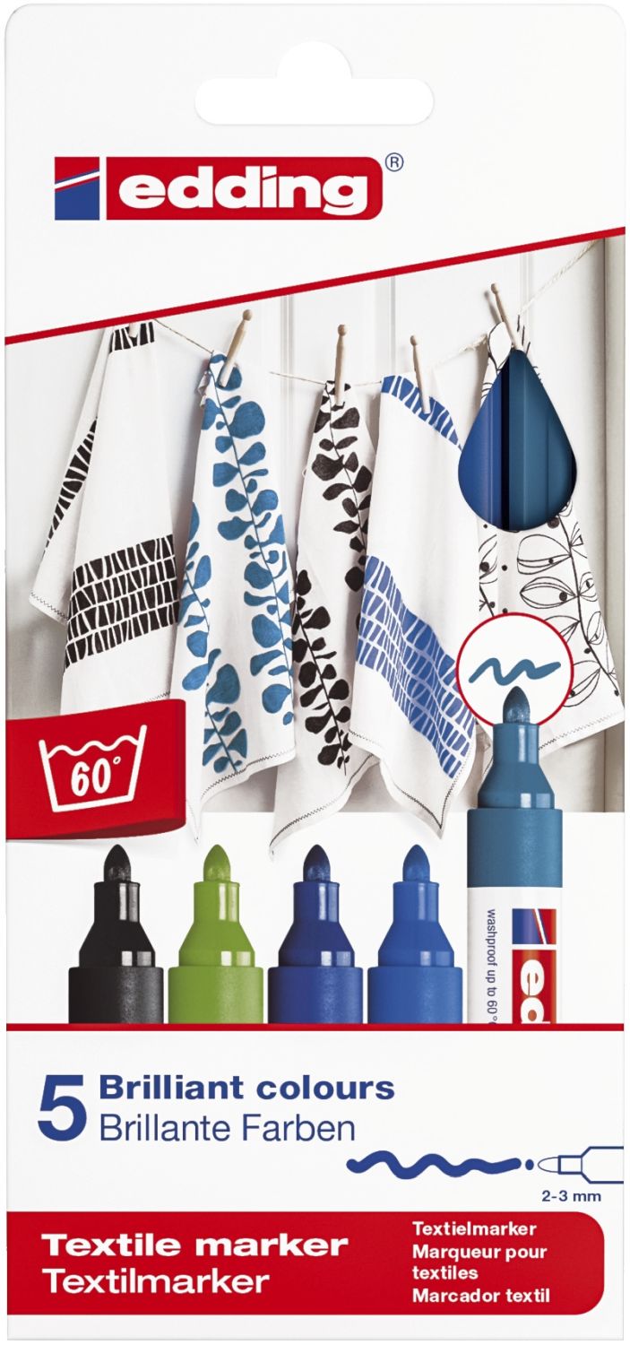 4500 Textilmarker creative - Rundspitze, 2-3 mm, 5er Set cool colours 4500 Textilmarker creative - Rundspitze, 2-3 mm, 5er Set cool colours