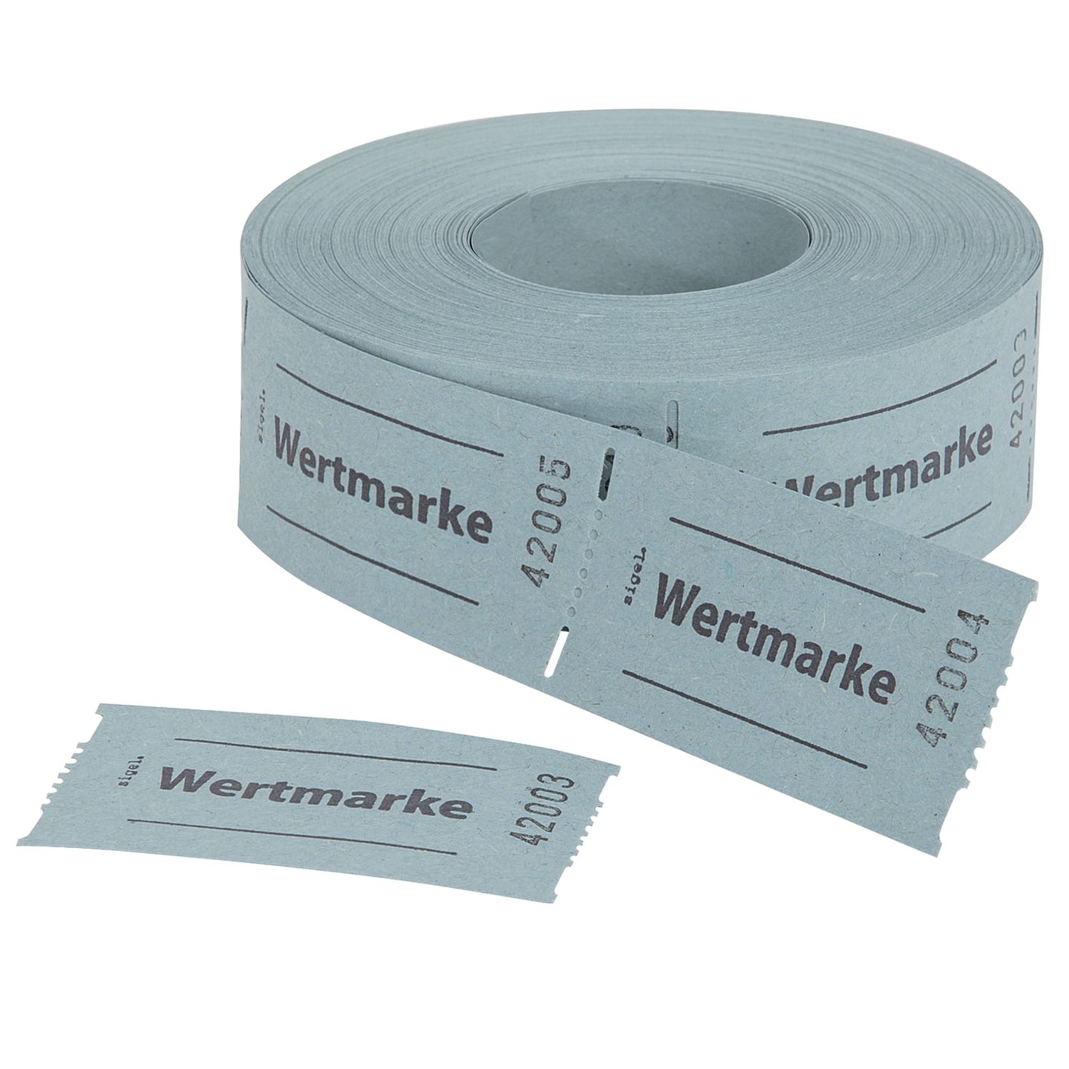 Gutscheinmarken-Rollen »Wertmarke« - blau, fortlaufend nummeriert, 60x30 mm, 500 Stück Gutscheinmarken-Rollen »Wertmarke« - blau, fortlaufend nummeriert, 60x30 mm, 500 Stück