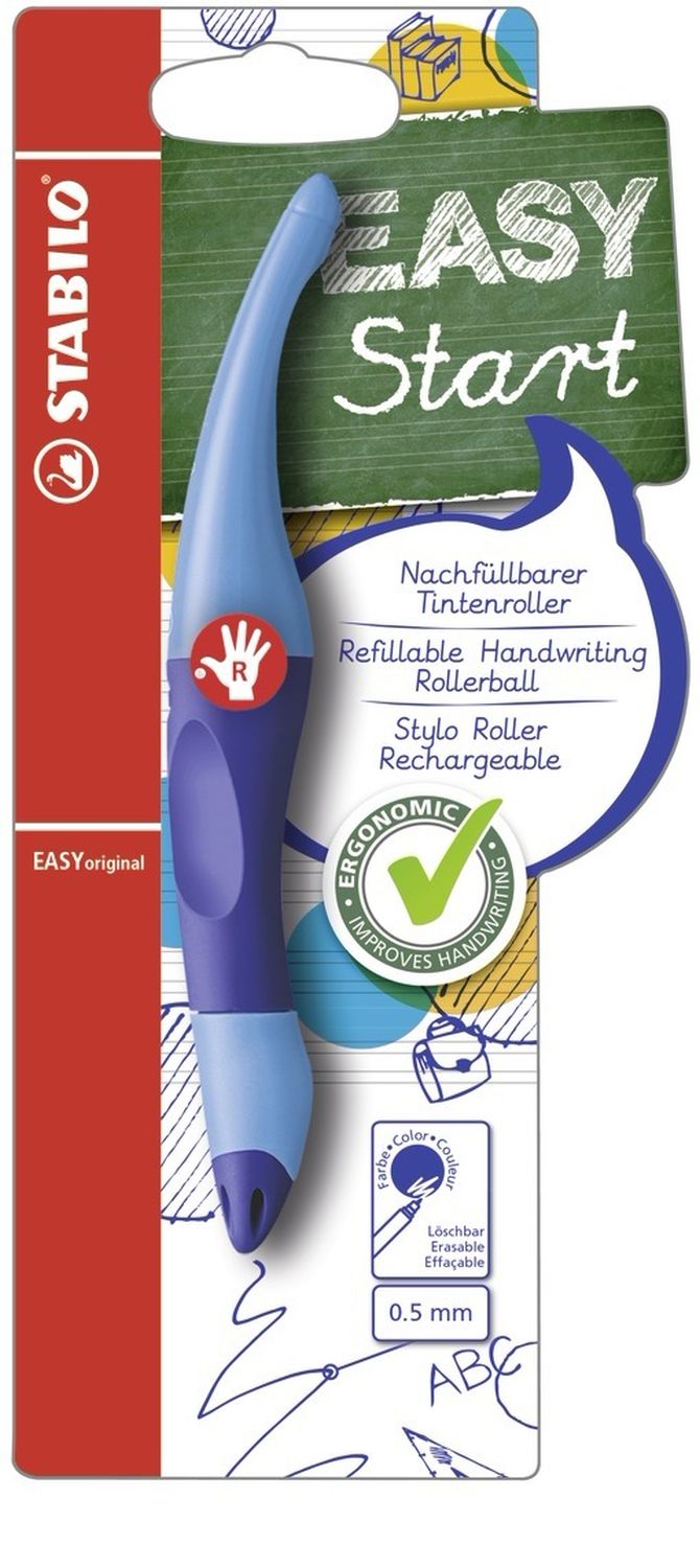 Ergonomischer Tintenroller für Rechtshänder - EASYoriginal in dunkel-/hellblau - Einzelstift - Schreibfarbe blau (löschbar) - inklusive Patrone Ergonomischer Tintenroller für Rechtshänder - EASYoriginal in dunkel-/hellblau - Einzelstift - Schreibfarbe blau (löschbar) - inklusive Patrone