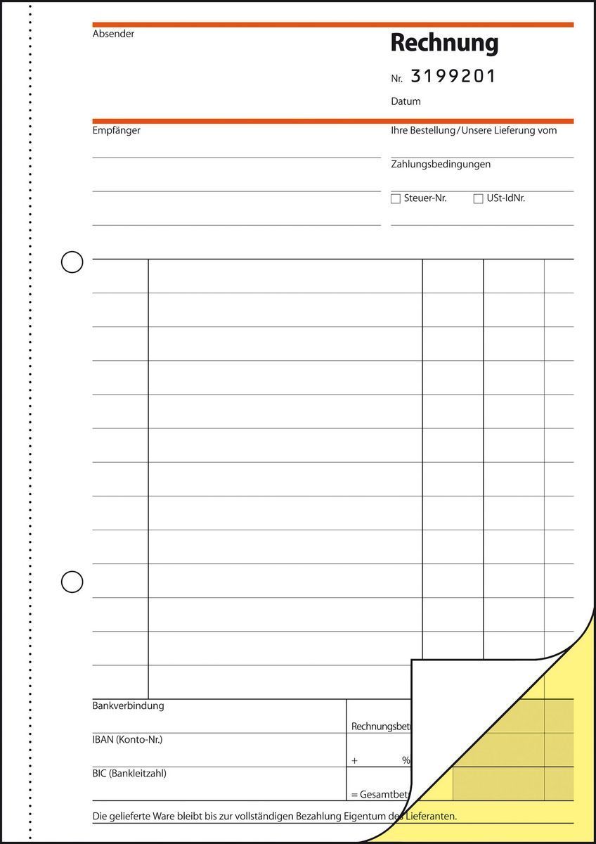 Rechnungen mit fortlfd. Nummerierung - A5, 1. u. 2. Blatt bedruckt, SD, MP, 2 x 50 Blatt Rechnungen mit fortlfd. Nummerierung - A5, 1. u. 2. Blatt bedruckt, SD, MP, 2 x 50 Blatt