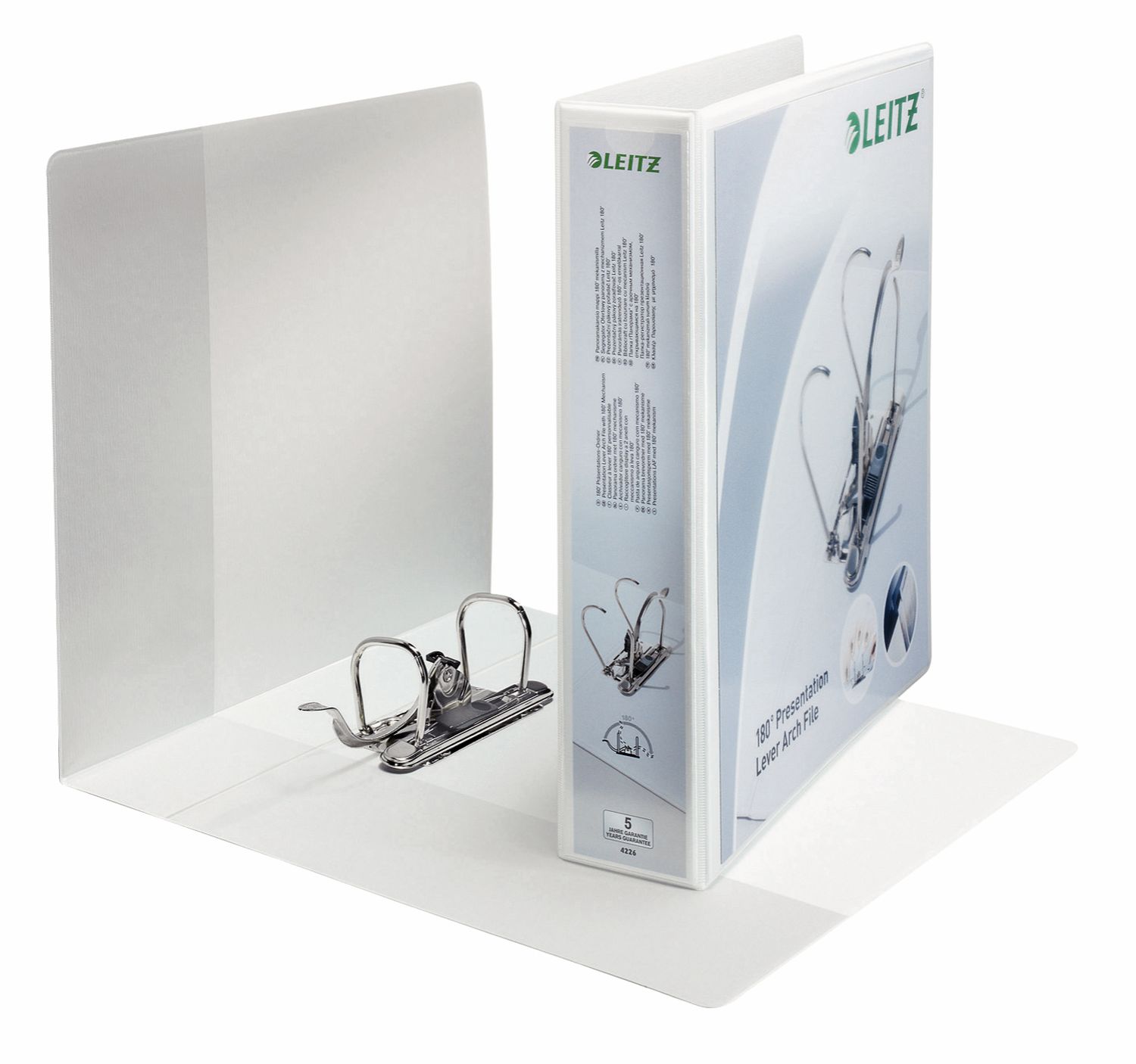 Ordner Leitz 4226-00-01 Präsentationsordner DIN A4, PP, schmal 69 mm, 3 Außentaschen, weiß Ordner Leitz 4226-00-01 Präsentationsordner DIN A4, PP, schmal 69 mm, 3 Außentaschen, weiß