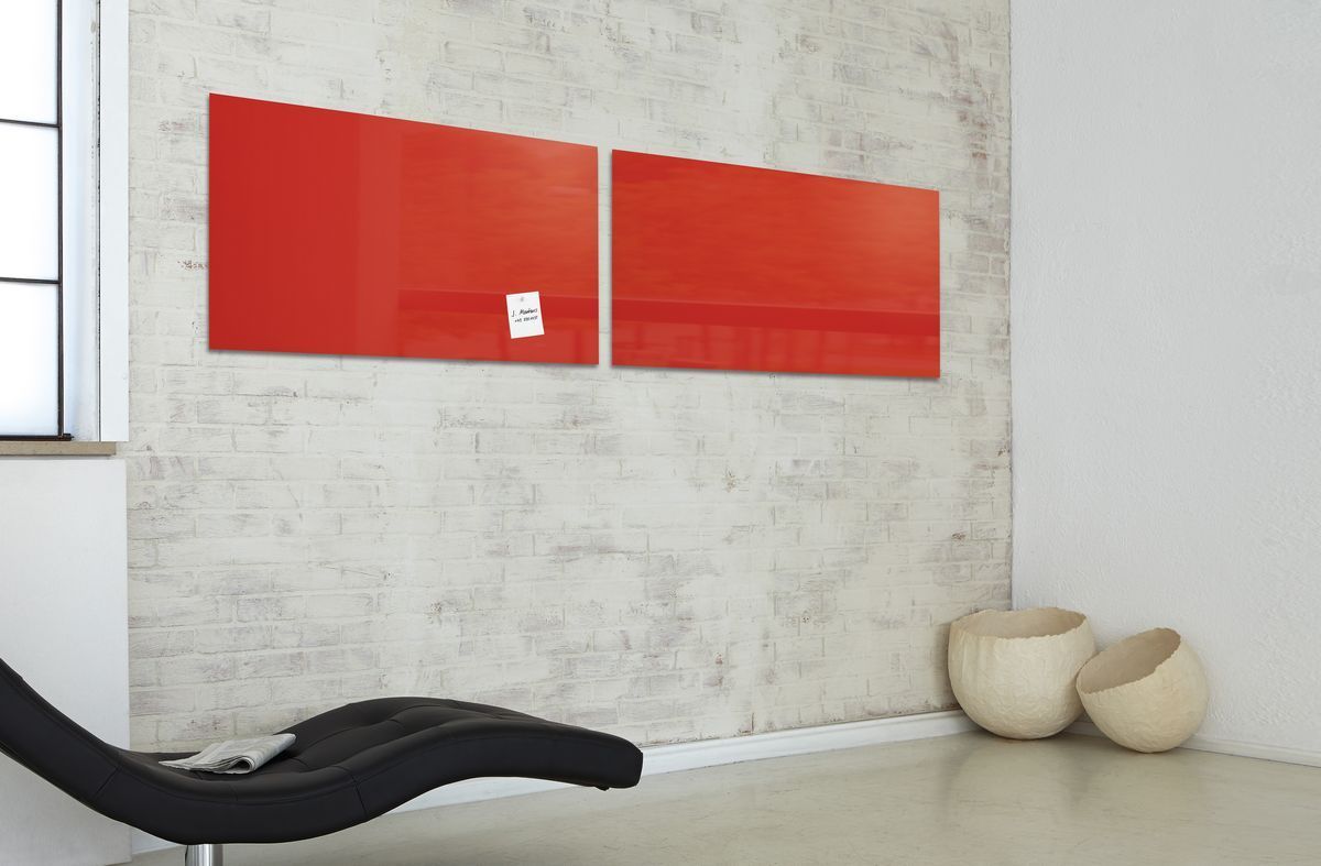 Glas-Magnetboard Artverum - rot, 130 x 55 cm, 1 Stück Glas-Magnetboard Artverum - rot, 130 x 55 cm, 1 Stück