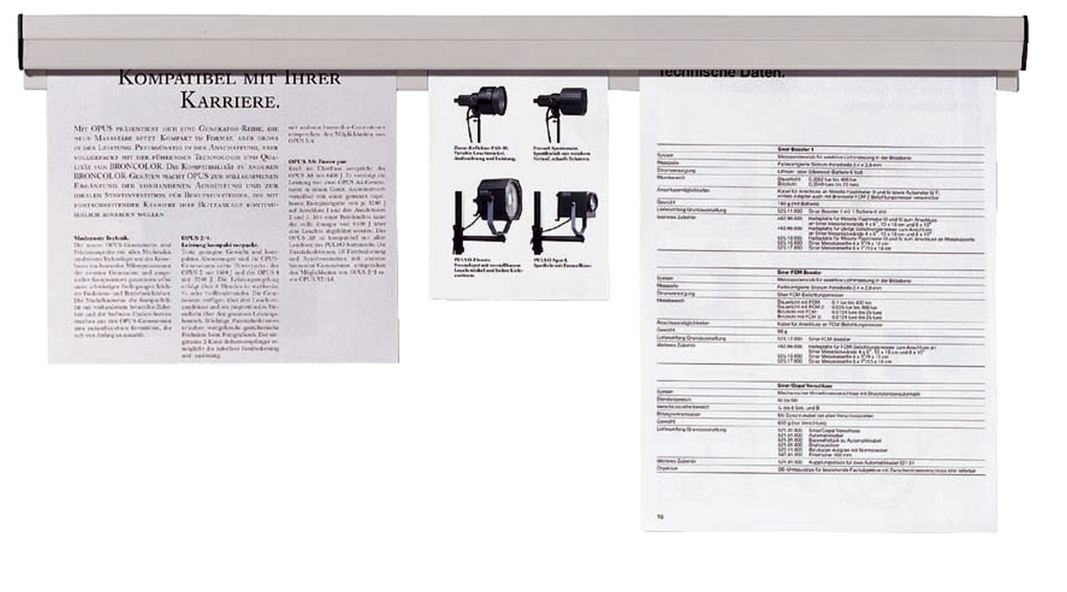 Papierklemmschiene, 118 x 4 cm, grau