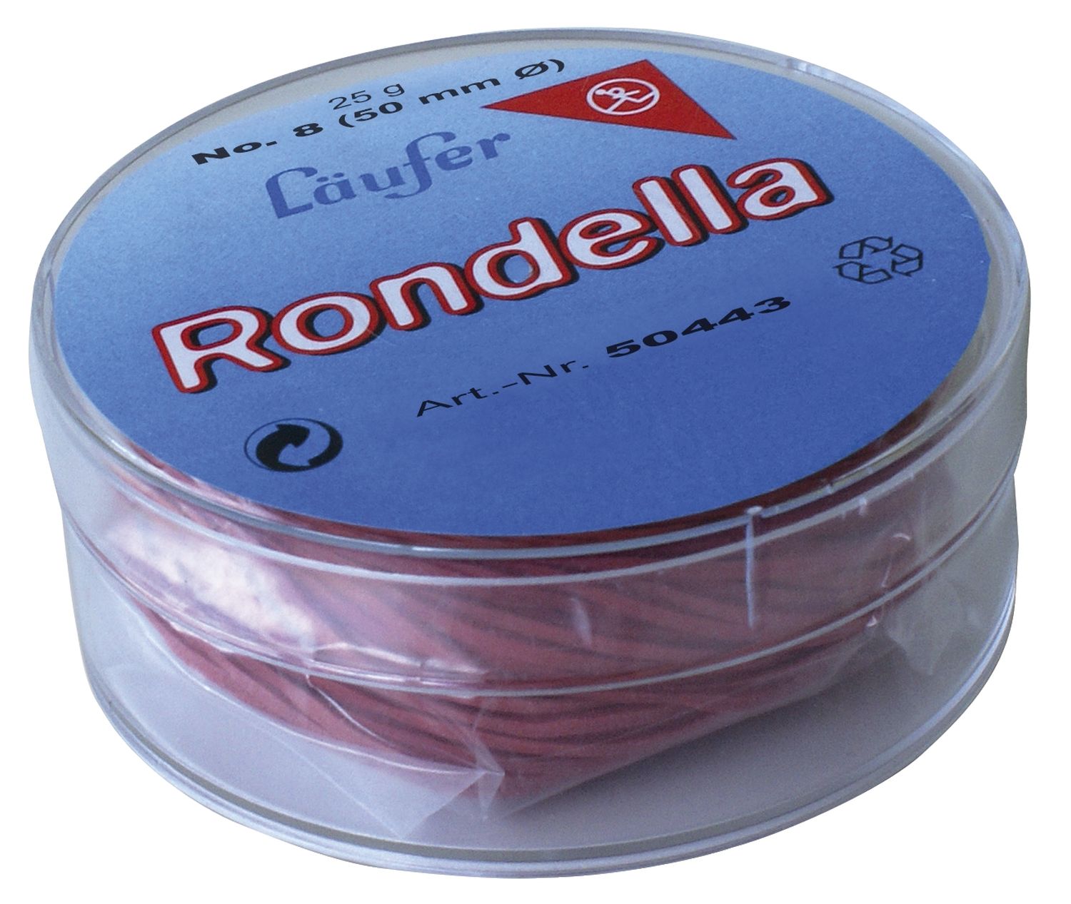 RONDELLA Gummiringe in der Dose - Ø25mm, 25g,  rot