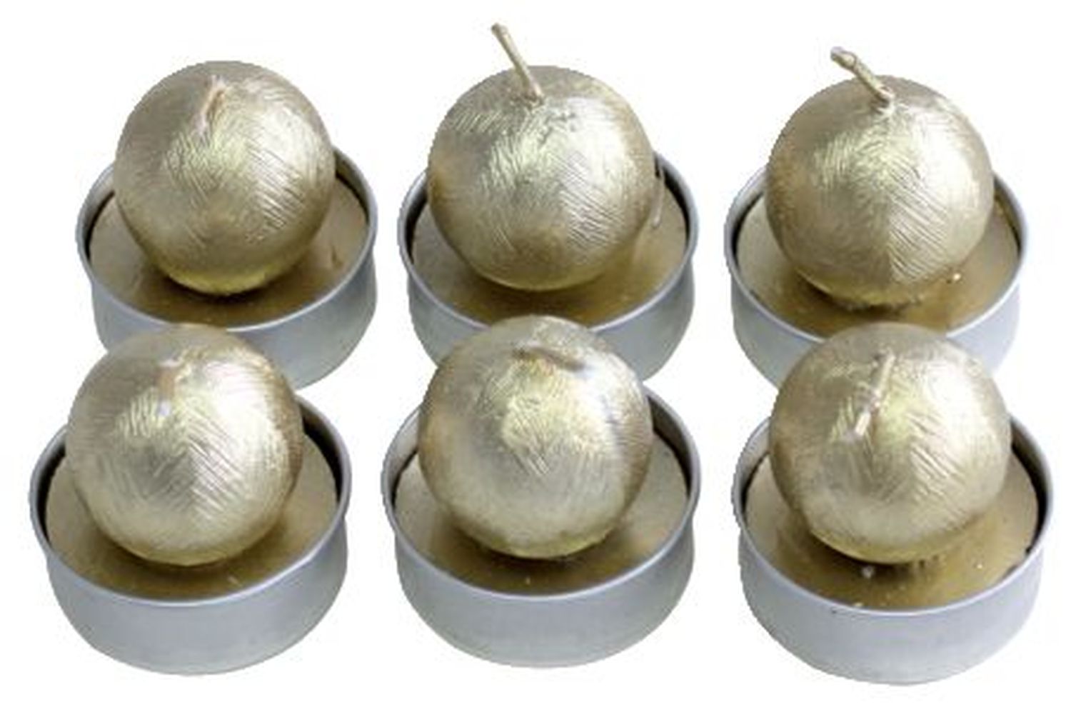 Teelichter Weihnachten "Kugel" - gold, 6 Stück