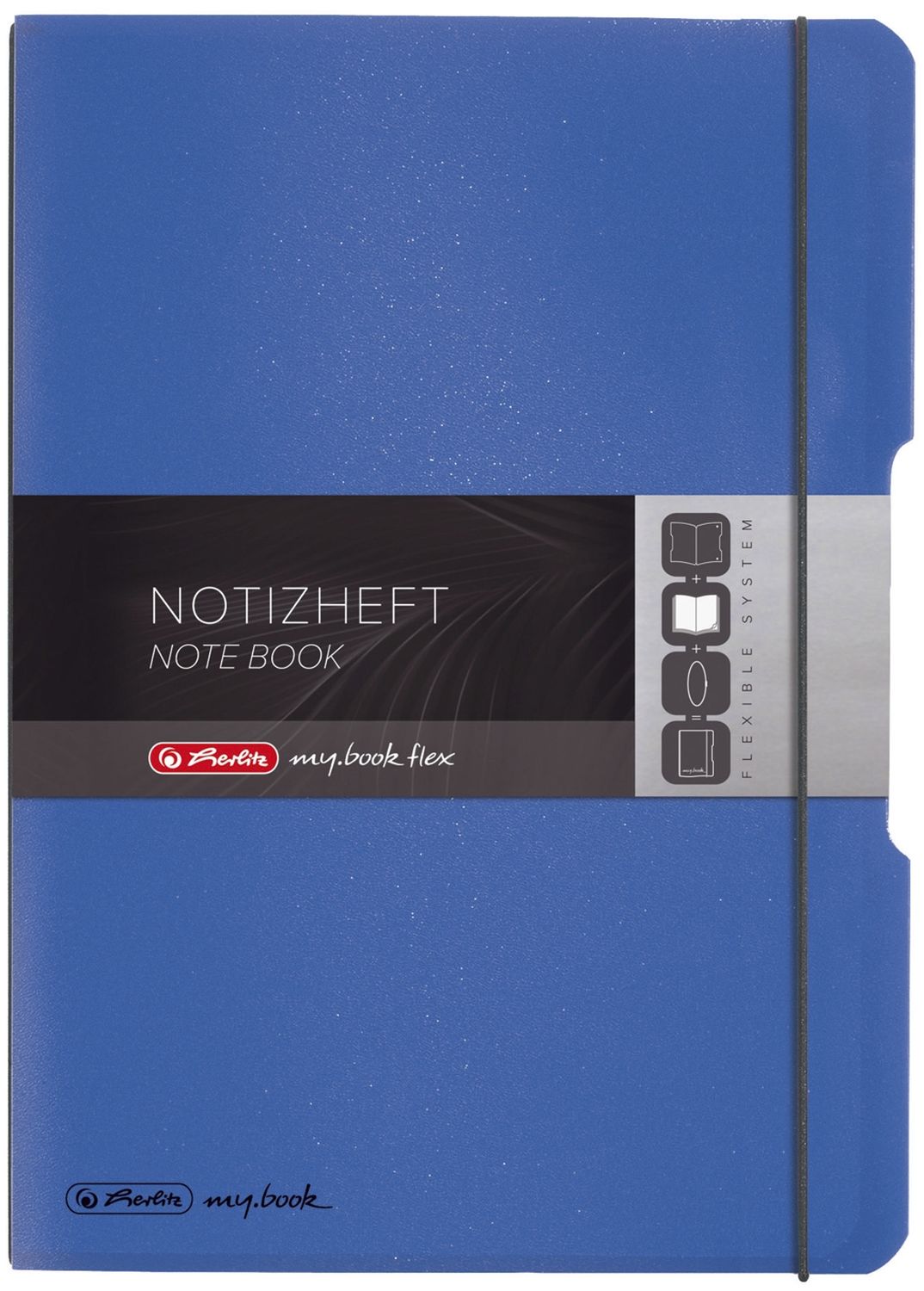 Notizheft flex PP - A4, liniert/kariert, 2x 40 Blatt, blau