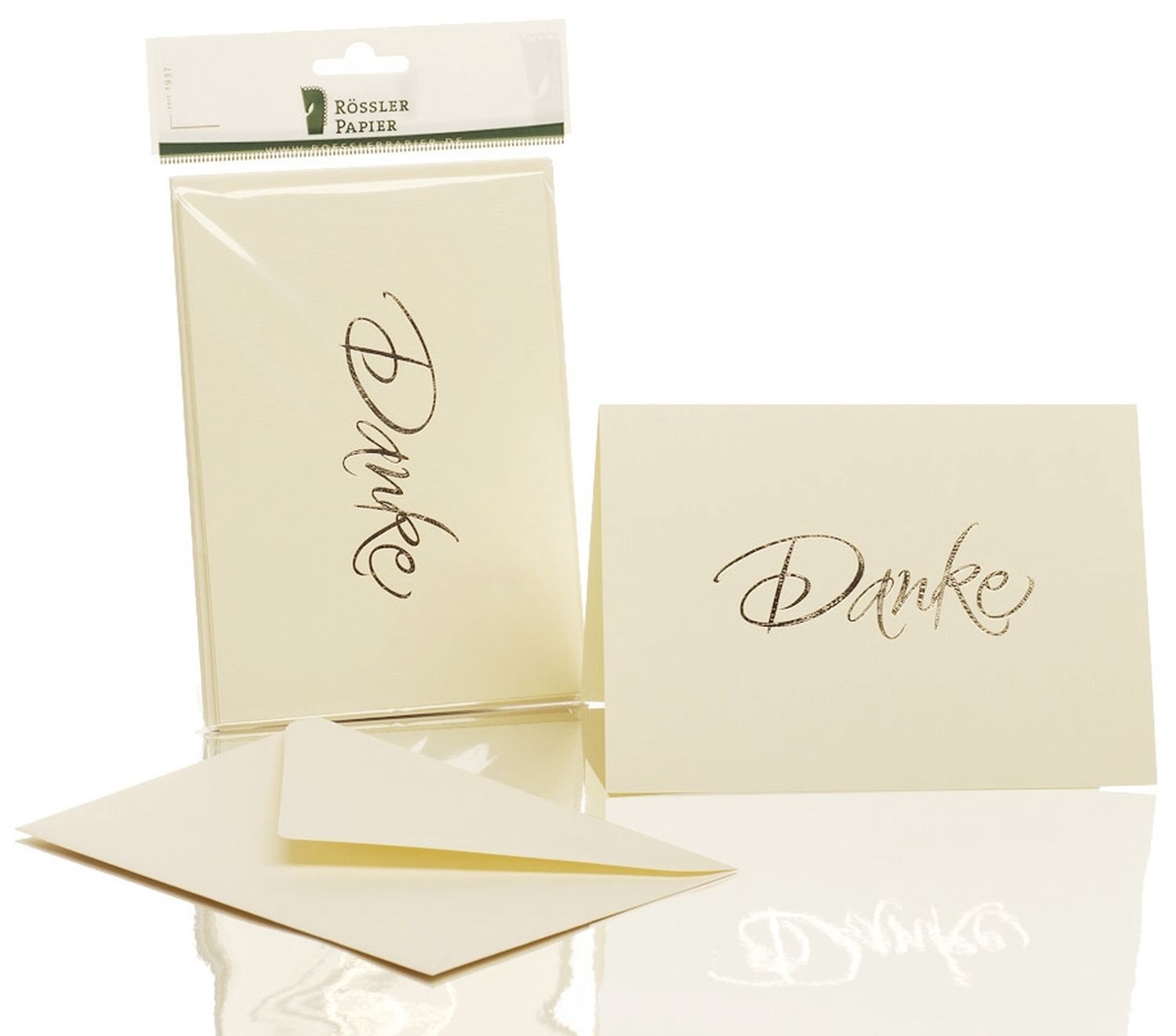 Briefkarte Danke - B6 HD, 5 Karten/5 Umschläge, chamois Briefkarte Danke - B6 HD, 5 Karten/5 Umschläge, chamois