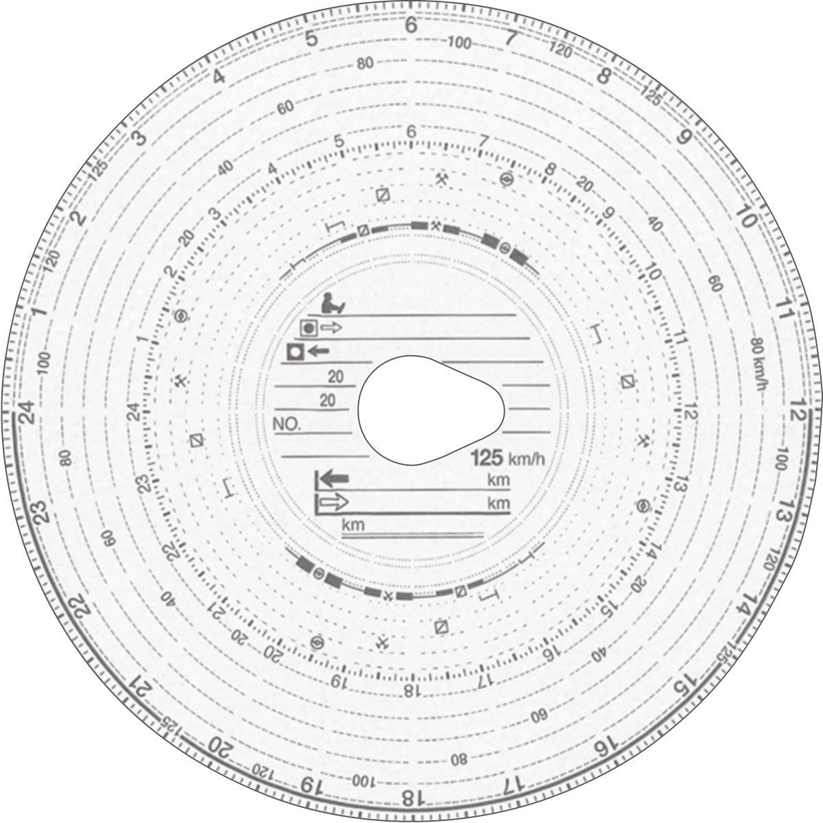 Original HAUG Diagrammscheiben 125 100 (125 km/h Kombi), 100 Stück