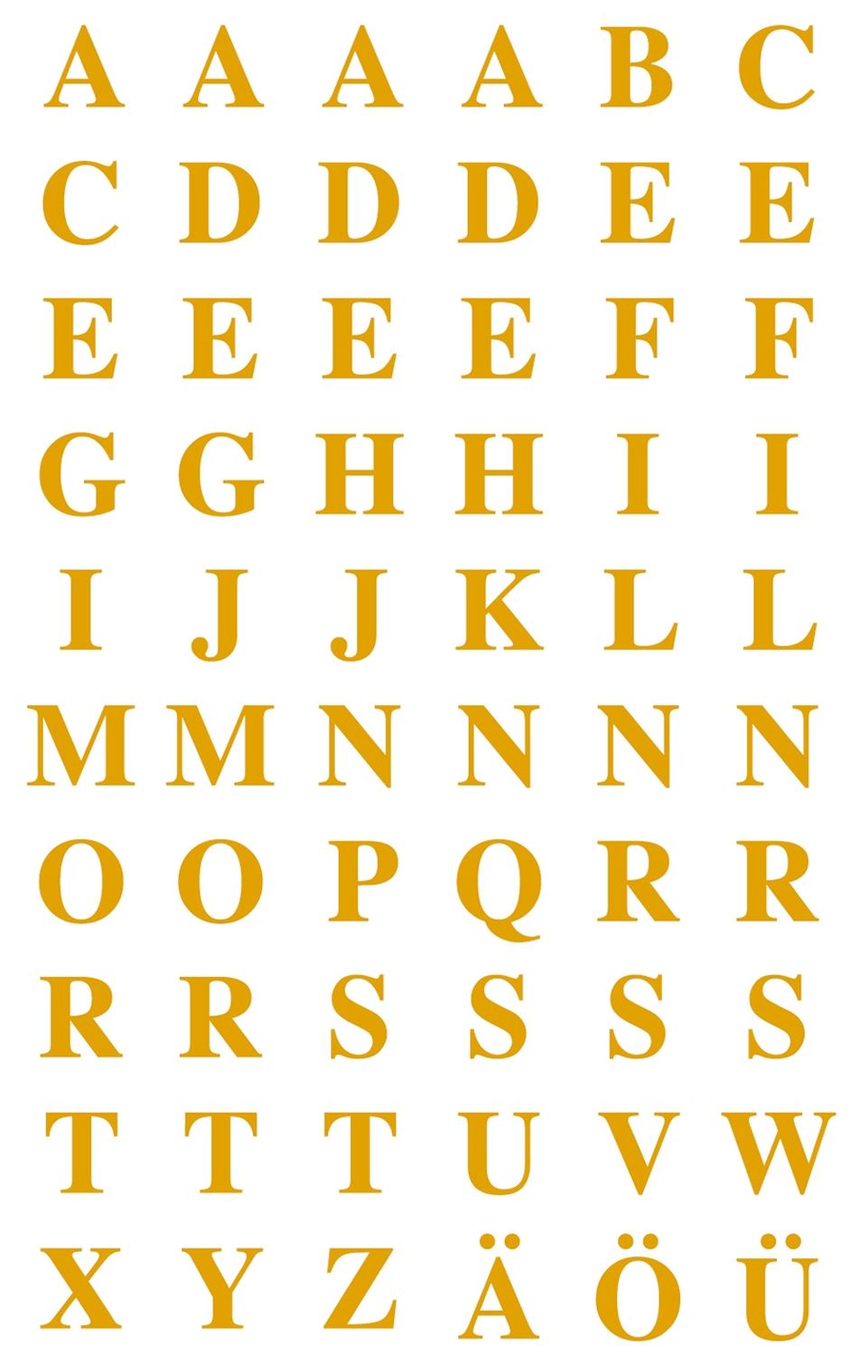 3721 Buchstaben-Etiketten - A-Z, 7,5 mm, gold, selbstklebend, witterungsbeständig, 120 Etiketten 3721 Buchstaben-Etiketten - A-Z, 7,5 mm, gold, selbstklebend, witterungsbeständig, 120 Etiketten
