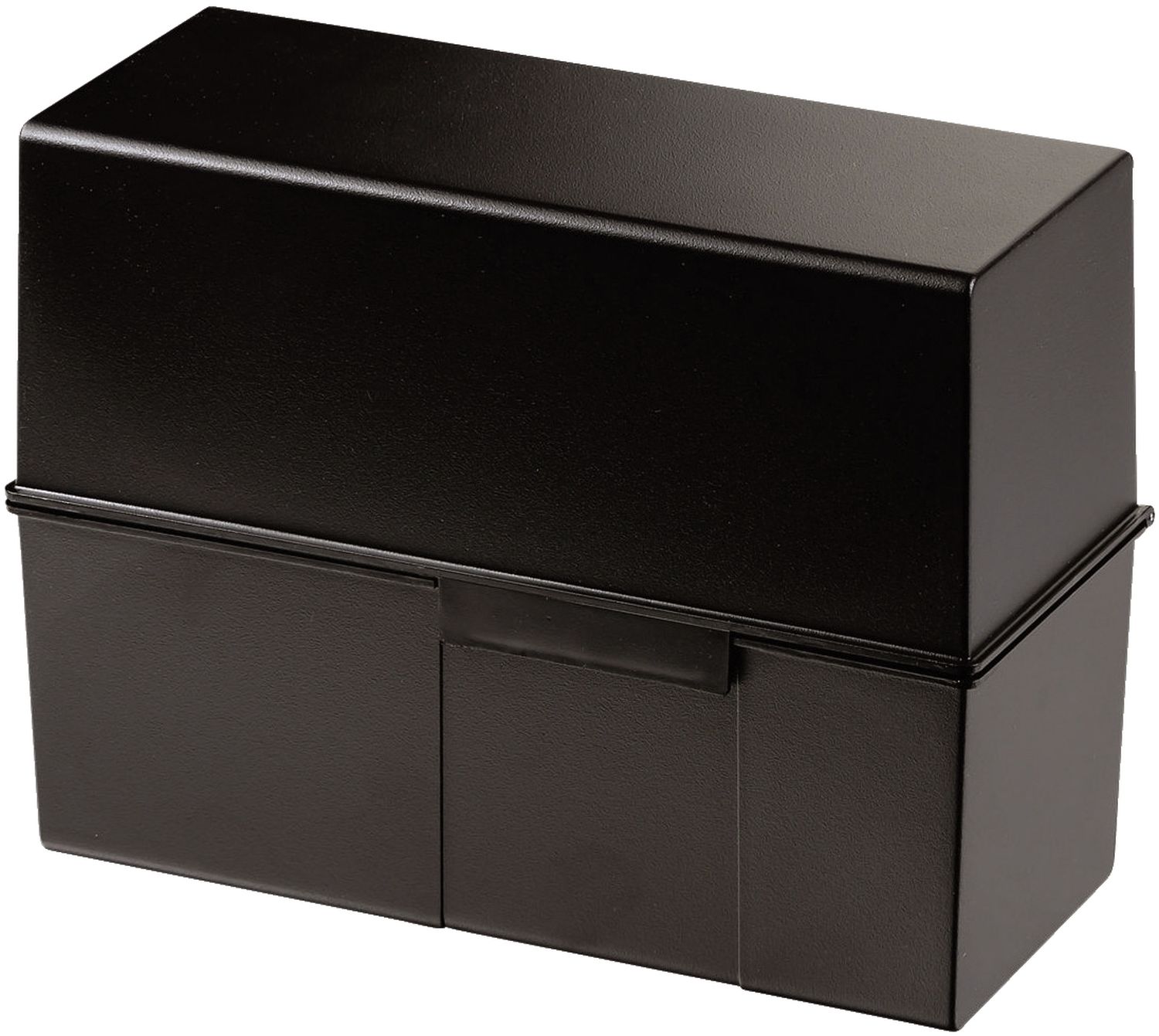 Karteibox DIN A6 quer - für 400 Karten mit Stahlscharnier, schwarz Karteibox DIN A6 quer - für 400 Karten mit Stahlscharnier, schwarz