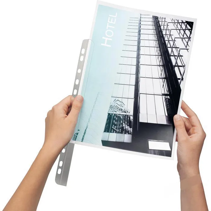 Klemmschiene Durable 2902-19, mit Abheftleiste, DIN A4, für bis zu 30 Blatt, transparent, 50 Stück