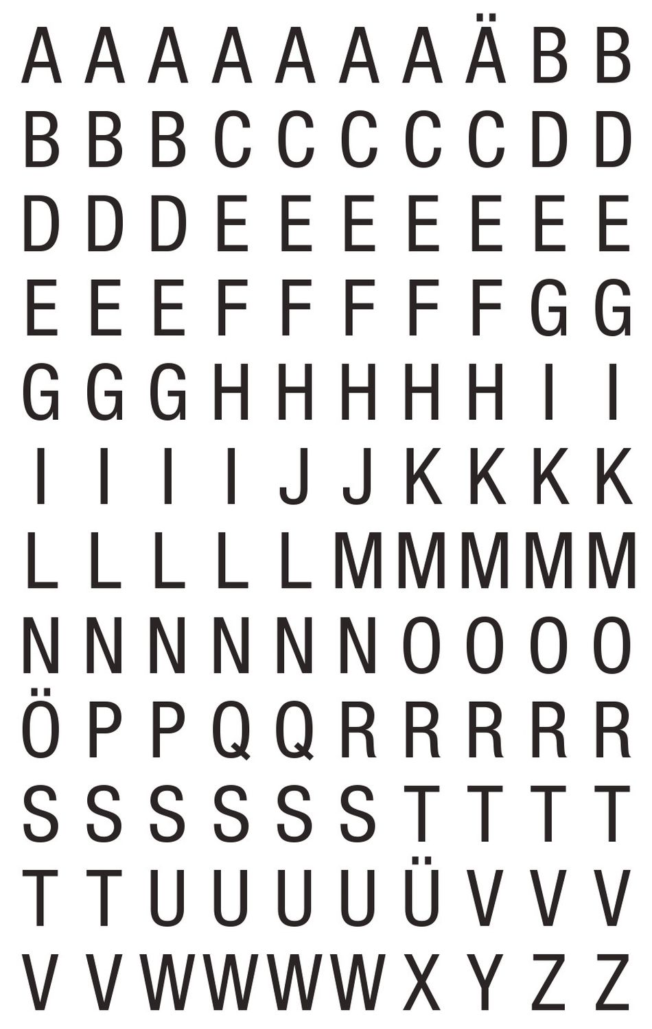 3720 Buchstaben-Etiketten - A-Z, 6,5 mm, schwarz, selbstklebend, witterungsbeständig, 240 Etiketten 3720 Buchstaben-Etiketten - A-Z, 6,5 mm, schwarz, selbstklebend, witterungsbeständig, 240 Etiketten