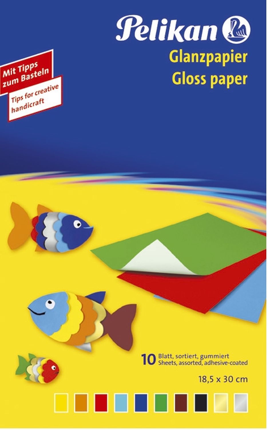 Glanzpapier 232 M/10, Mappe mit 10 Blatt in 10 Farben