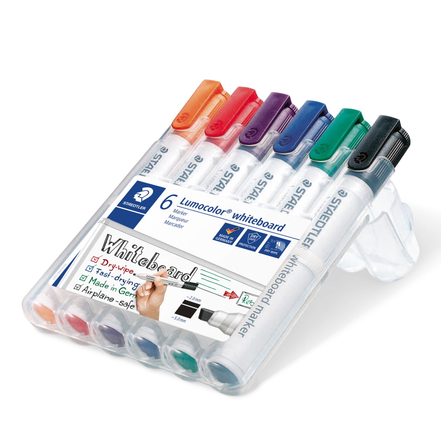 Lumocolor® 351 B whiteboard marker - Keilspitze, 6 Farben sortiert