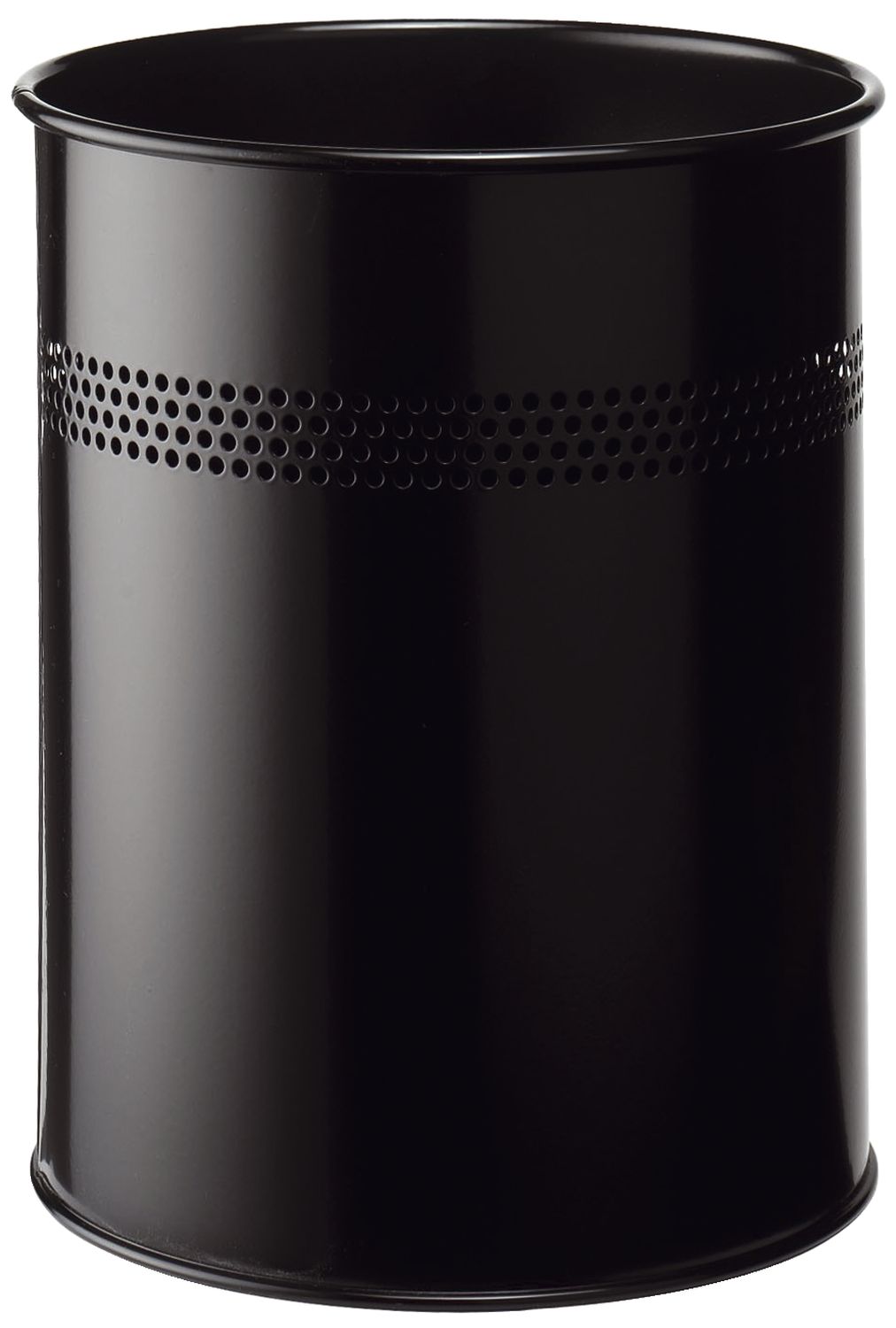 Papierkorb Metall rund 15 Liter, P 30 mm, schwarz Papierkorb Metall rund 15 Liter, P 30 mm, schwarz