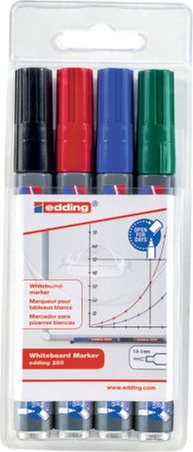 250 Boardmarker - nachfüllbar, 1,5 - 3 mm, sortiert, 4er Pack 250 Boardmarker - nachfüllbar, 1,5 - 3 mm, sortiert, 4er Pack