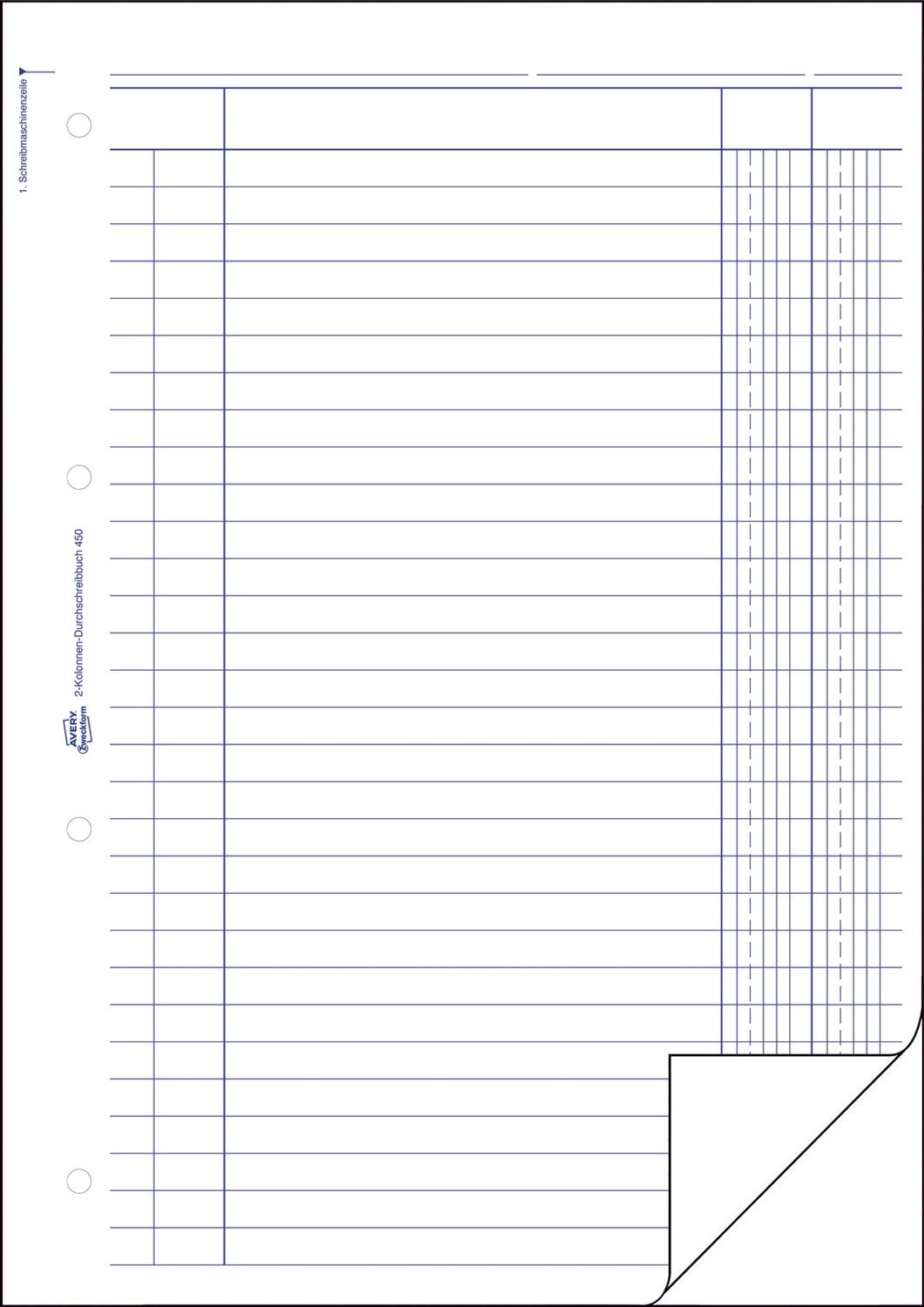 450 Kolonnen-Durchschreibbuch, DIN A4, 2 Kolonnen, 2 x 50 Blatt, weiß 450 Kolonnen-Durchschreibbuch, DIN A4, 2 Kolonnen, 2 x 50 Blatt, weiß