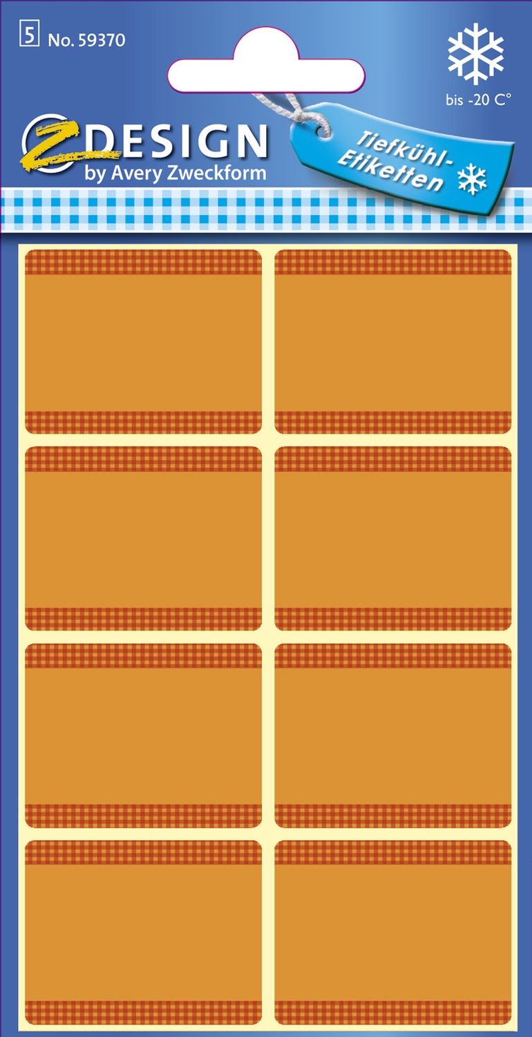 Z-Design 59370, Tiefkühl-Etiketten, 5 Bogen/40 Etiketten