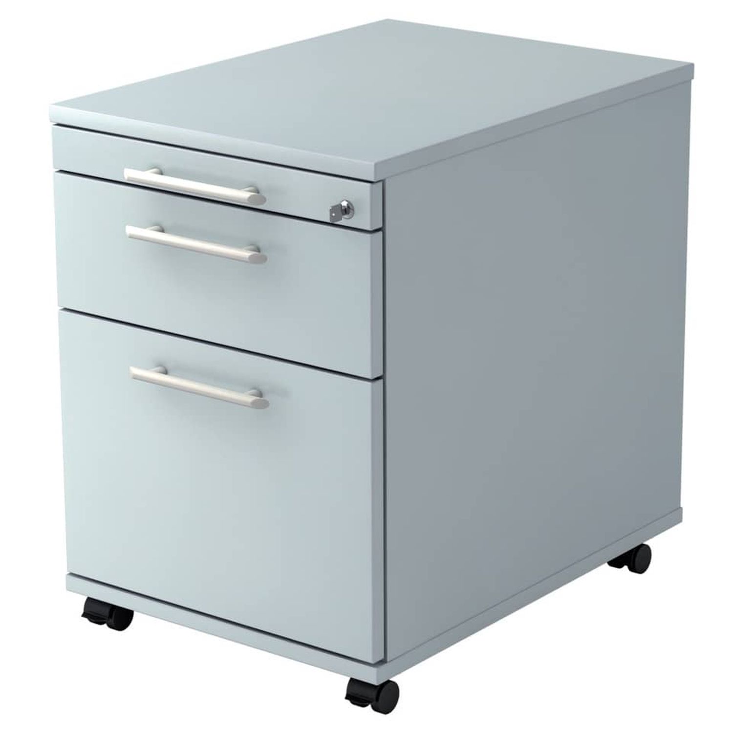 Rollcontainer - 42,8 x 59 x 58 cm, 1 Schub, Hängeregistratur, Relinggriff, Grau, mit Montageservice Rollcontainer - 42,8 x 59 x 58 cm, 1 Schub, Hängeregistratur, Relinggriff, Grau, mit Montageservice