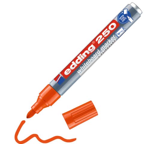 Whiteboardmarker Edding 250 (4-250006), Rundspitze 1,5 - 3 mm, orange