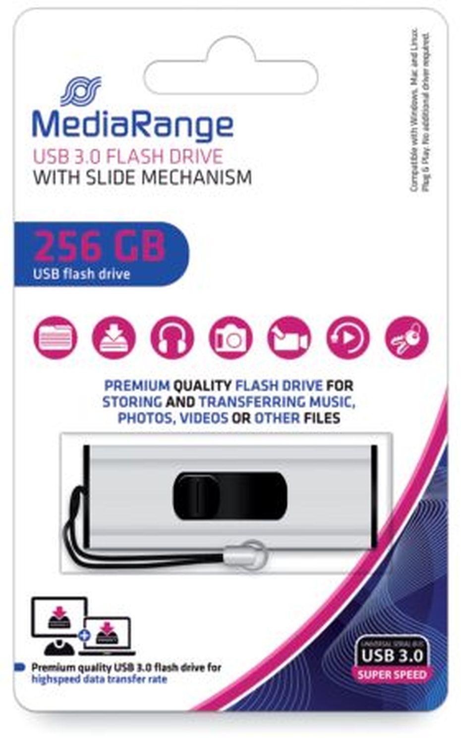 USB Stick 3.0 - 256 GB, silber USB Stick 3.0 - 256 GB, silber