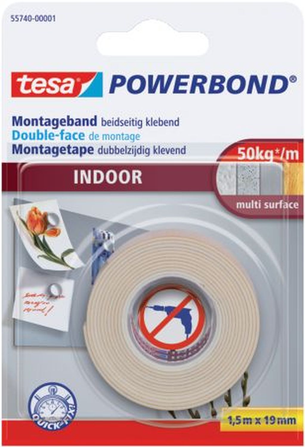 Montageband Powerbond® - 19 mm x 1,5 m, Indoor, extra stark Montageband Powerbond® - 19 mm x 1,5 m, Indoor, extra stark