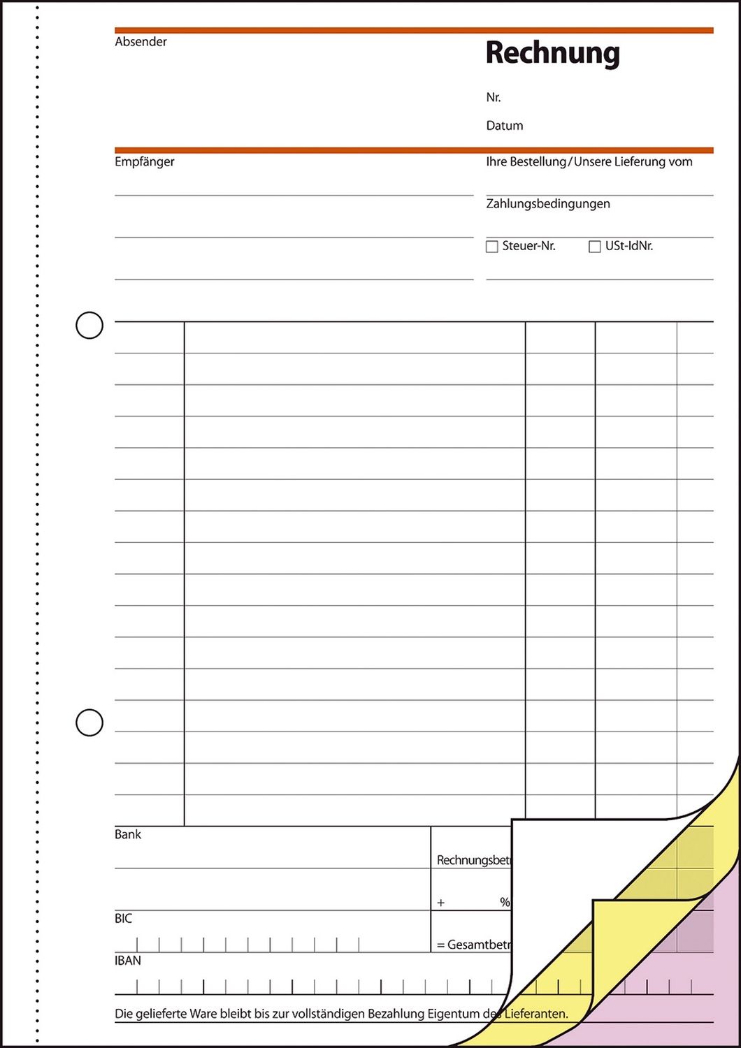 Rechnungen - A5, 1., 2. und 3. Blatt bedruckt, SD, MP, 3 x 40 Blatt Rechnungen - A5, 1., 2. und 3. Blatt bedruckt, SD, MP, 3 x 40 Blatt