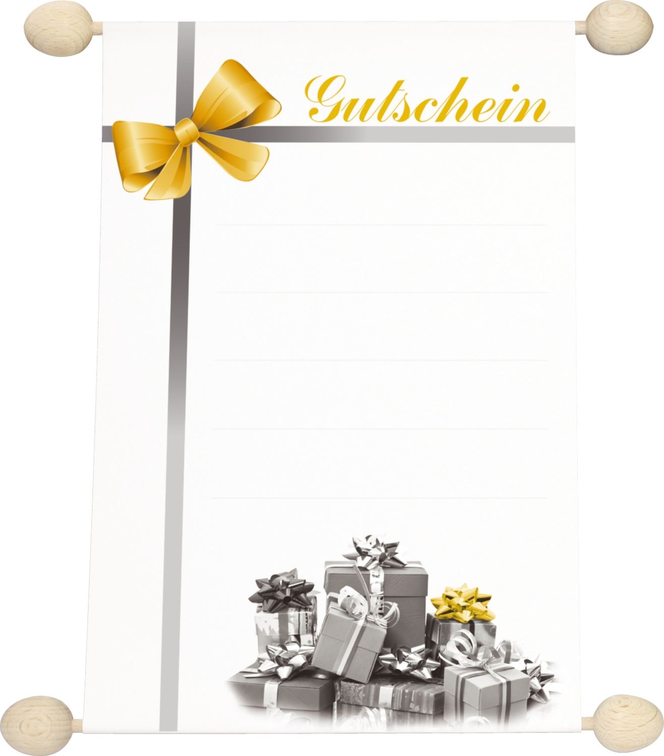 Gutschein Idee & Stil "Gutschein" neutral mit Schleife, DIN A5 Gutschein Idee & Stil "Gutschein" neutral mit Schleife, DIN A5