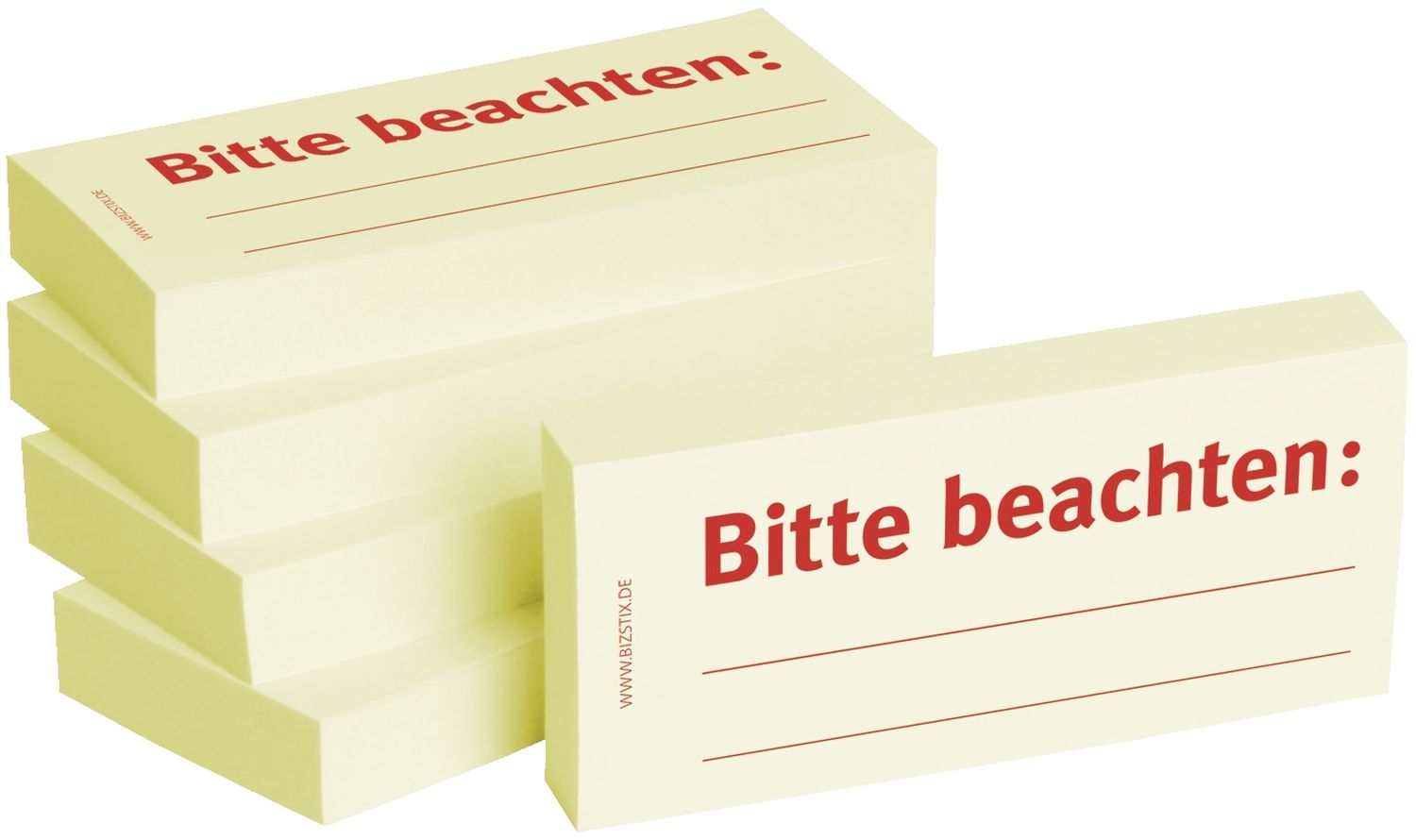 Haftnotizen "Bitte beachten" - 75 x 35 mm, 5x 100 Blatt Haftnotizen "Bitte beachten" - 75 x 35 mm, 5x 100 Blatt