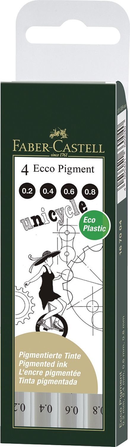 Tintenschreiber ECCO PIGMENT - 4er Set (0,2/0,4/0,6/0,8 mm), schwarz Tintenschreiber ECCO PIGMENT - 4er Set (0,2/0,4/0,6/0,8 mm), schwarz