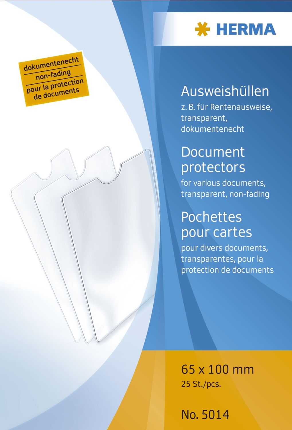 5014 Ausweishüllen - 65x100 mm für Rentenausweise, geprägt, dokumentenecht 5014 Ausweishüllen - 65x100 mm für Rentenausweise, geprägt, dokumentenecht