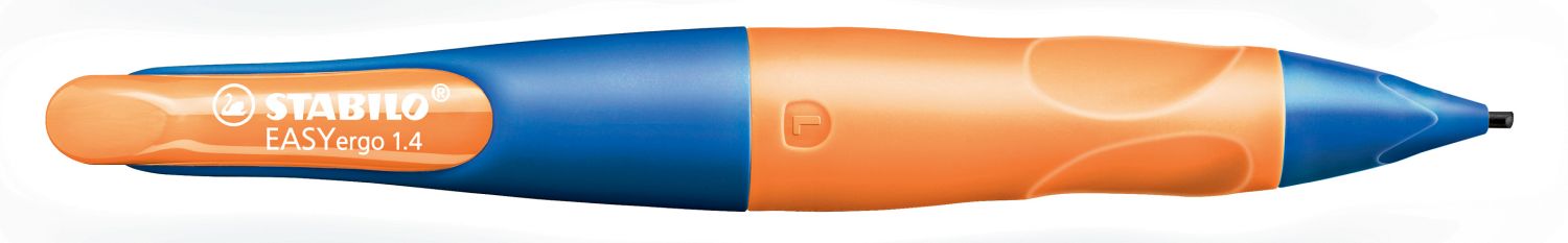 Ergonomischer Druck-Bleistift für Linkshänder - EASYergo 1.4 in ultramarinblau/neonorange - Einzelstift - inklusive 3 dünner Minen - Härtegrad HB Ergonomischer Druck-Bleistift für Linkshänder - EASYergo 1.4 in ultramarinblau/neonorange - Einzelstift - inklusive 3 dünner Minen - Härtegrad HB