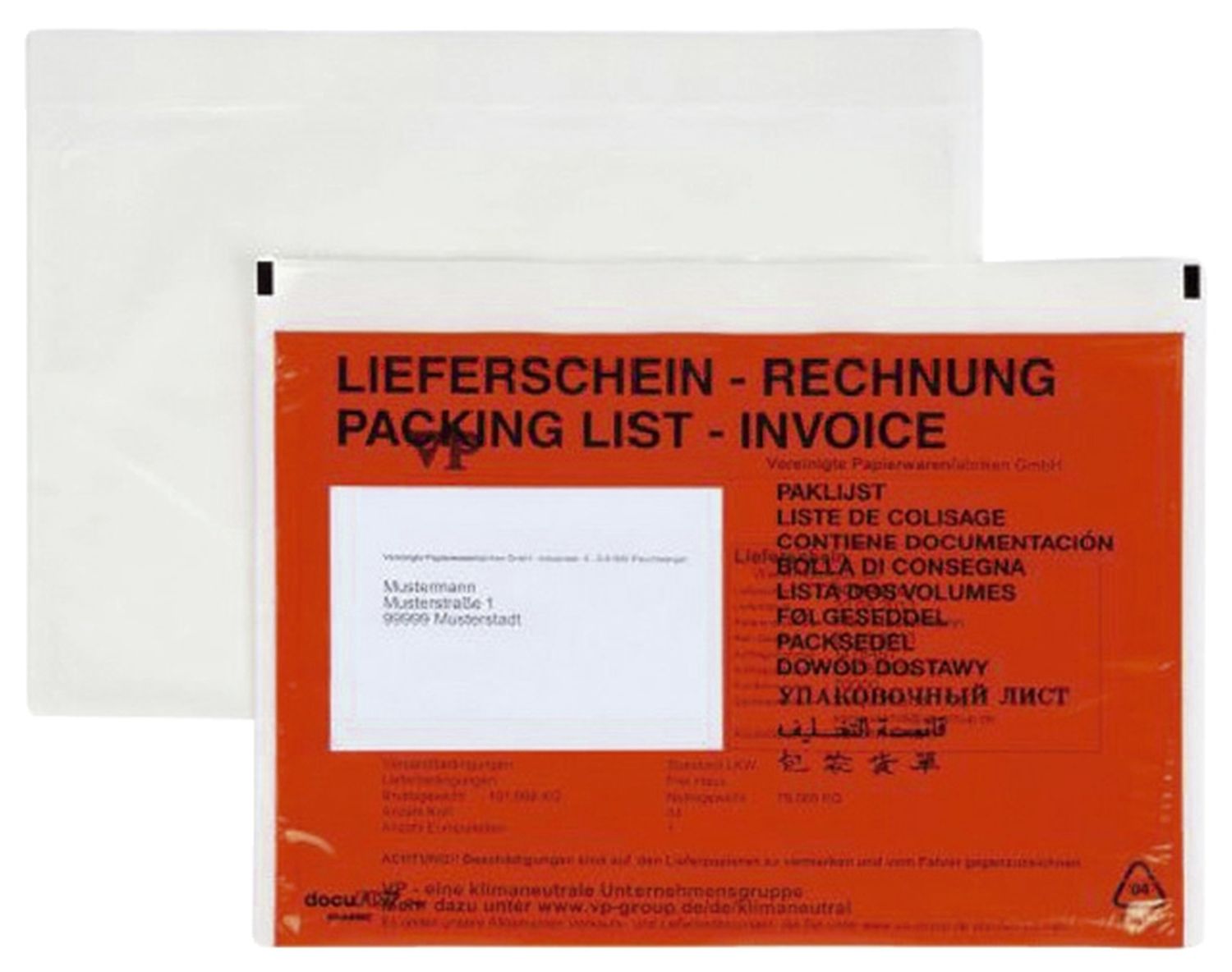 Begleitpapiertaschen mit Aufdruck Lieferschein-Rechnung - C5, 250 Stück Begleitpapiertaschen mit Aufdruck Lieferschein-Rechnung - C5, 250 Stück