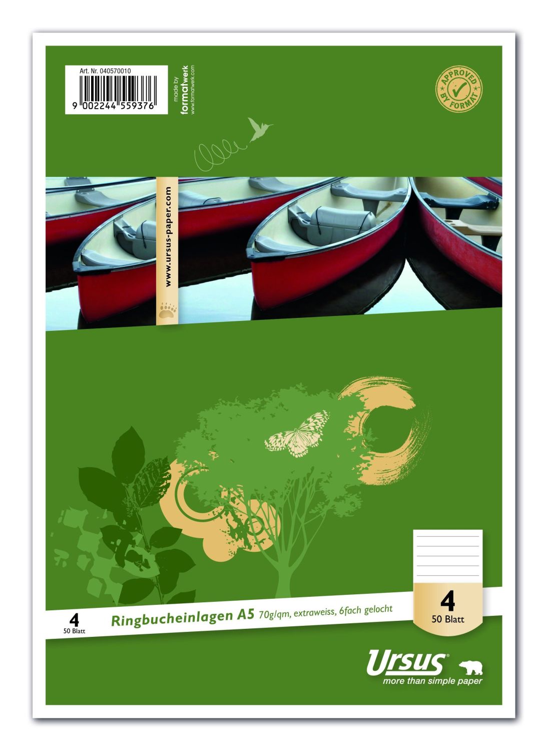 Ringbucheinlage - LIN4, A5, 50 Blatt, 70 g/qm, liniert Ringbucheinlage - LIN4, A5, 50 Blatt, 70 g/qm, liniert
