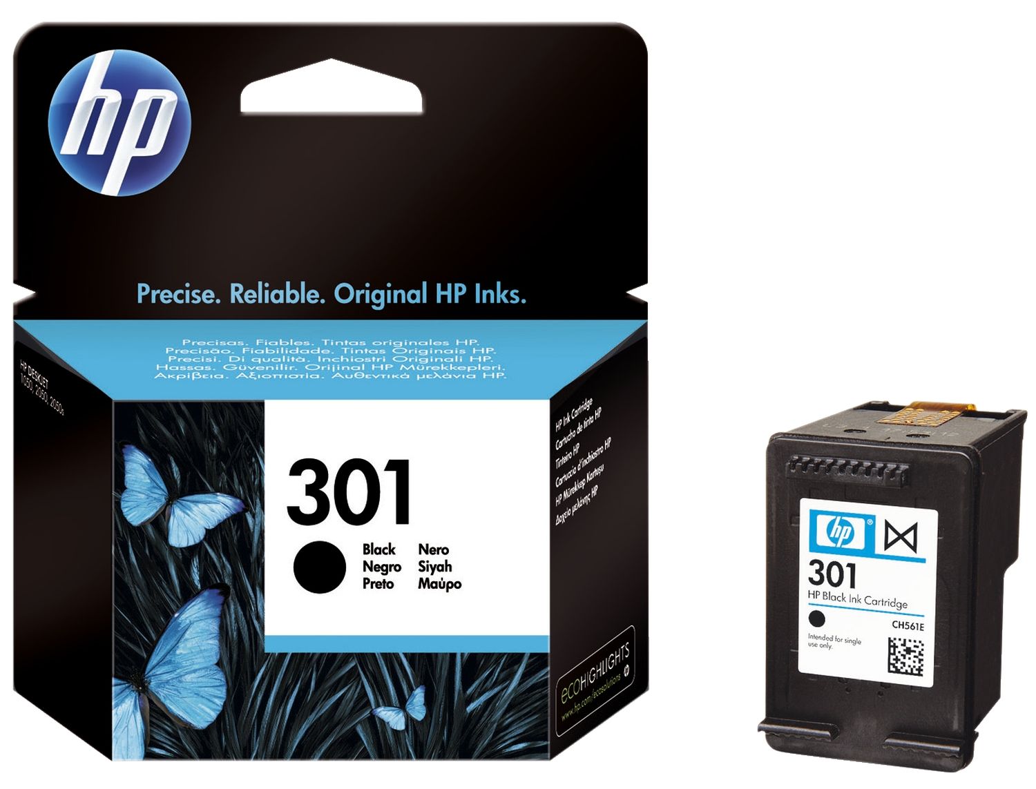 Original HP Druckkopfpatrone schwarz (CH561EE,CH561EE#ABE,CH561EE#BA3,CH561EE#UUS,301,301BK,301BLACK,NO301,NO301BK,NO301BLACK)