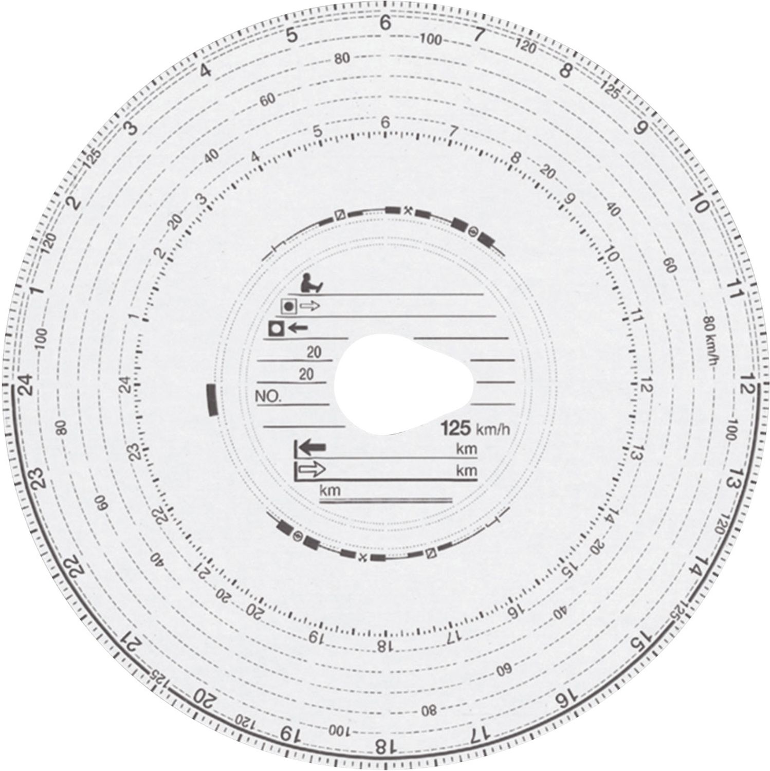 Original HAUG Diagrammscheiben 125 151 (125 km/h Automatik), 100 Stück