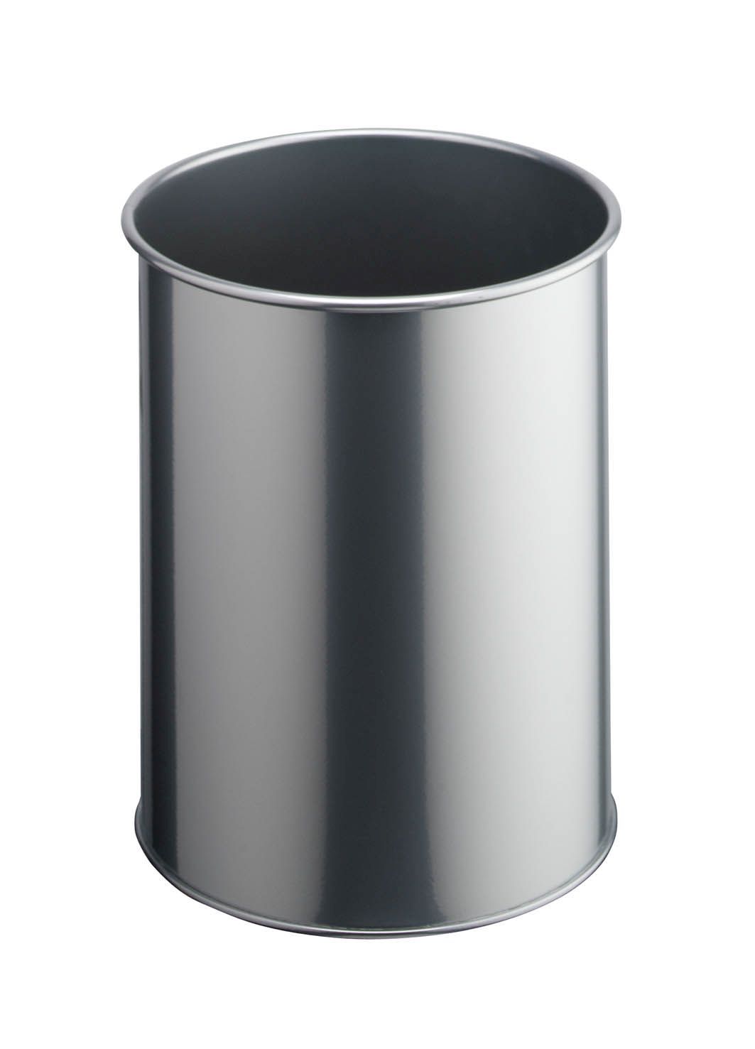 Papierkorb Metall rund 15 Liter, metallic silber Papierkorb Metall rund 15 Liter, metallic silber