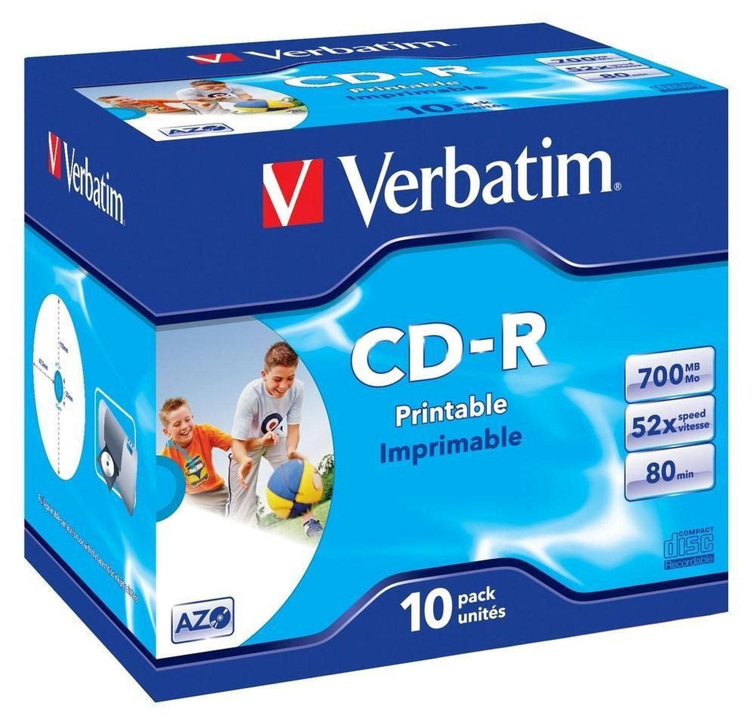CD-R Rohlinge - 700MB/80Min, 52-fach/Jewel Case, Packung mit 10 Stück